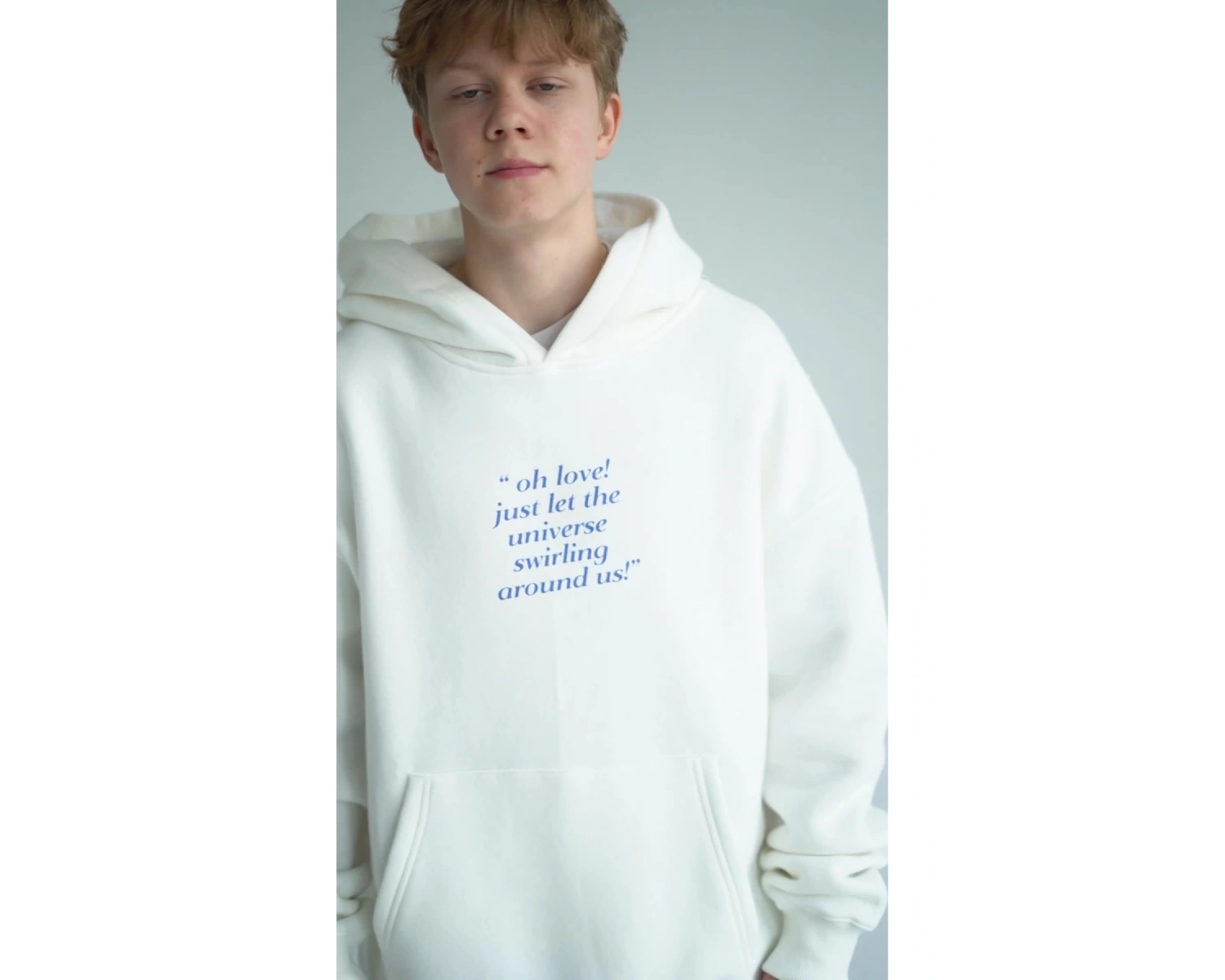 Unisex Fall In Love Sweatshirt Hoodie Beyaz