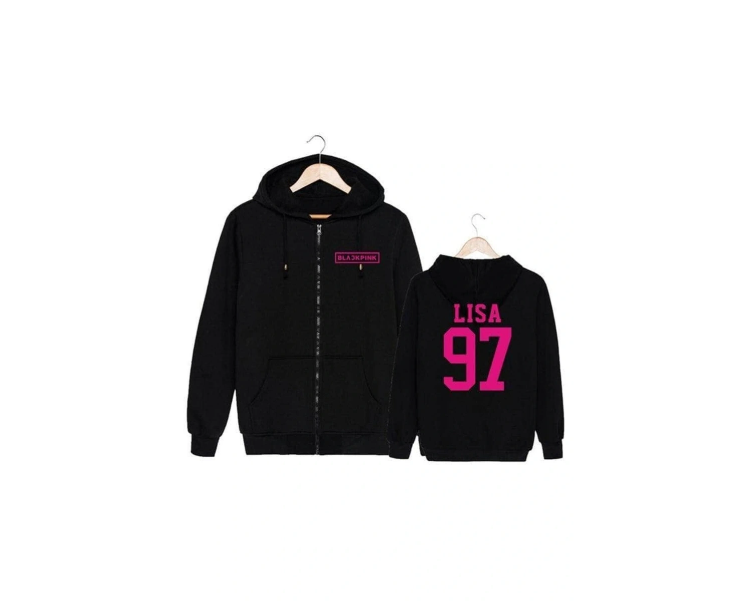Unisex Fermuarlı Blackpink Hoodie Model