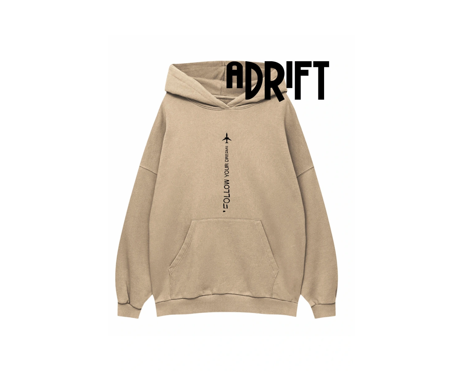 Unisex Follow Your Özel Tasarım Swearshirt Hoodie Bej