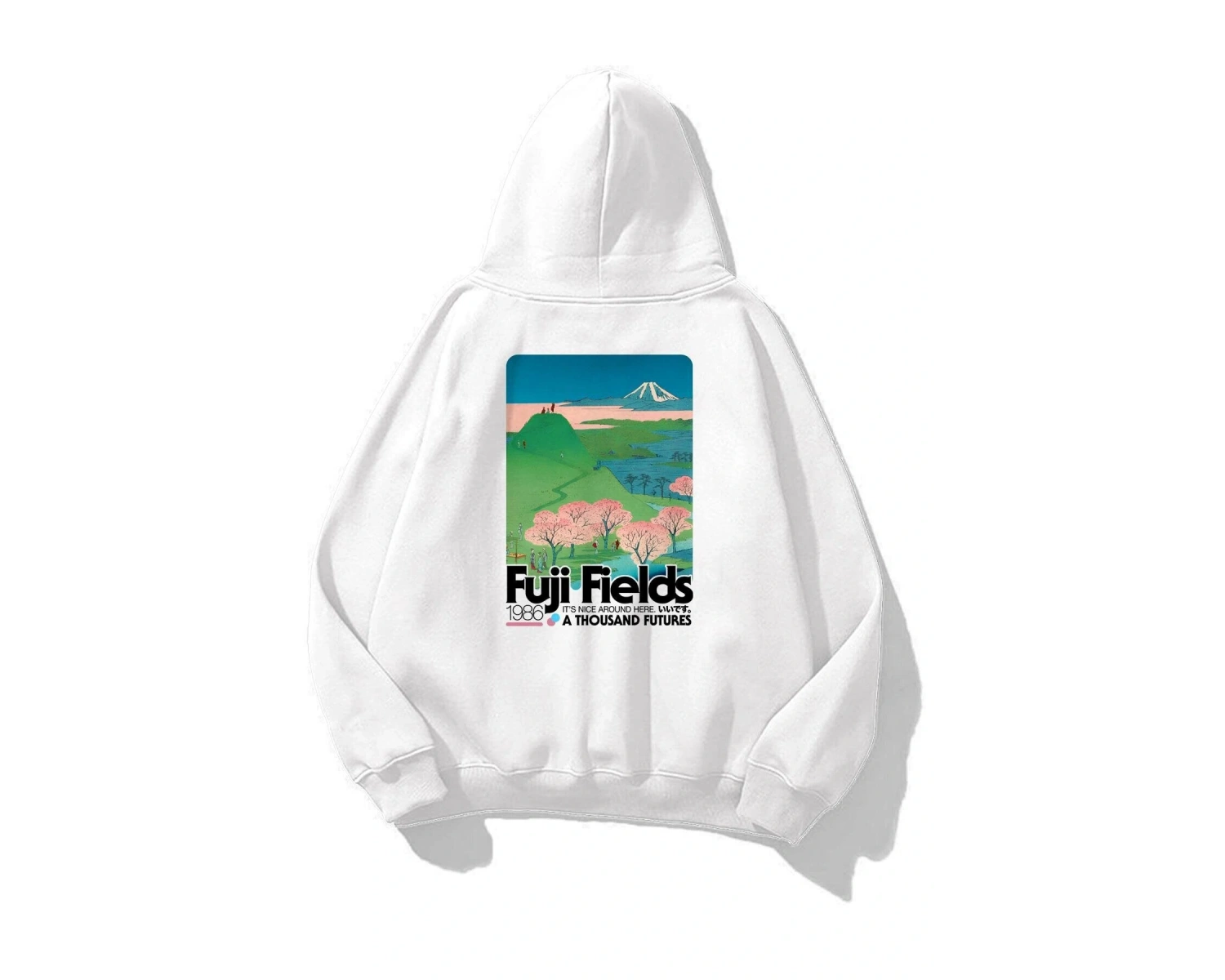 Unisex Fuji Fields Sweatshirt Beyaz