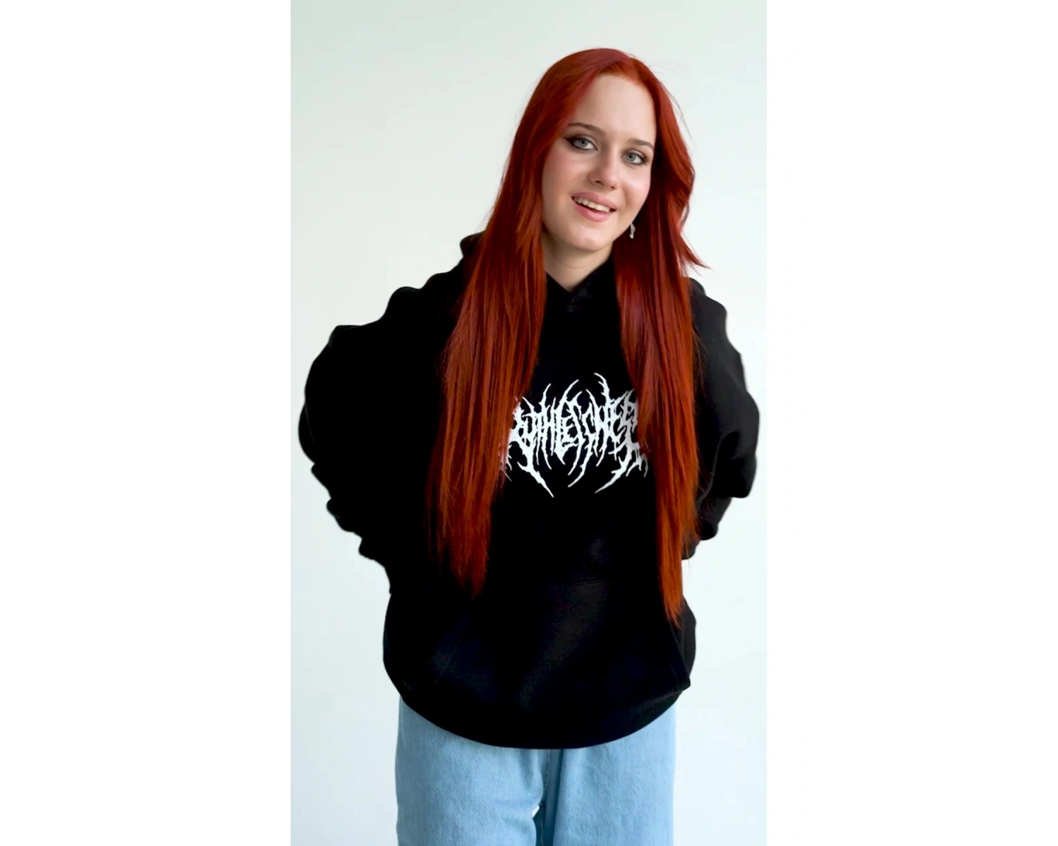 Unisex Gothic Ruthless Sweatshirt Hoodie Siyah