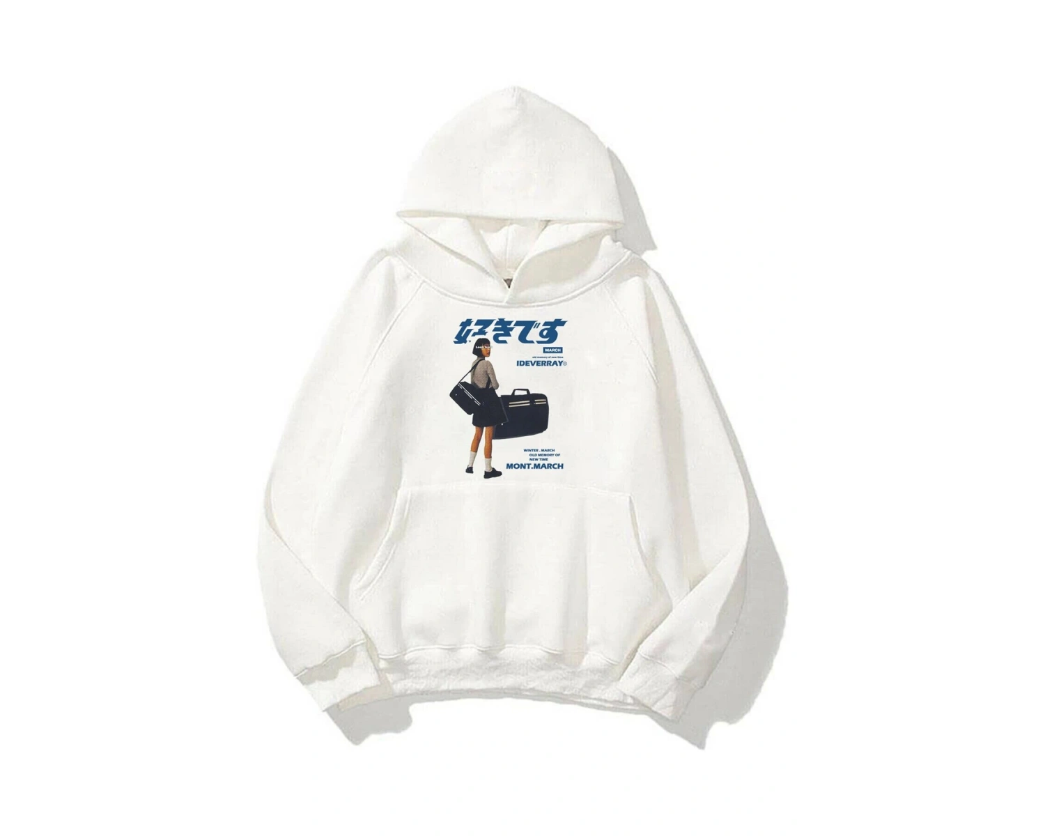 Unisex Harajuku Girl Beyaz Sweatshirt