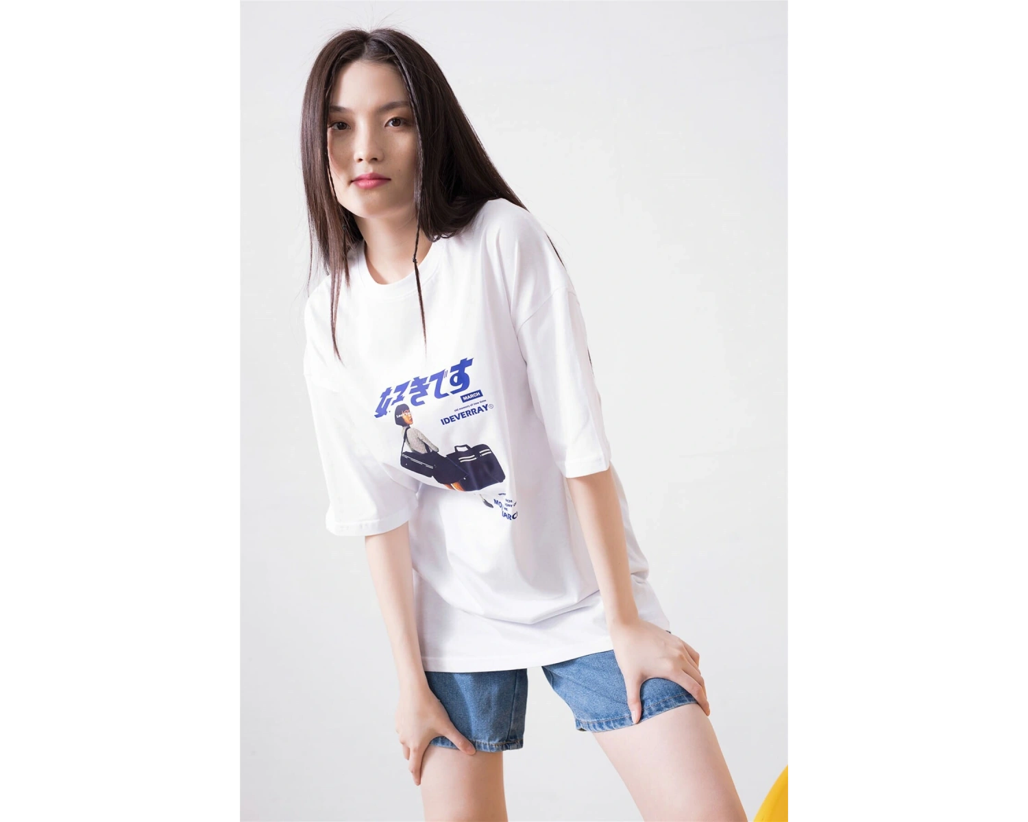 Unisex Harajuku Girl Beyaz Tshirt