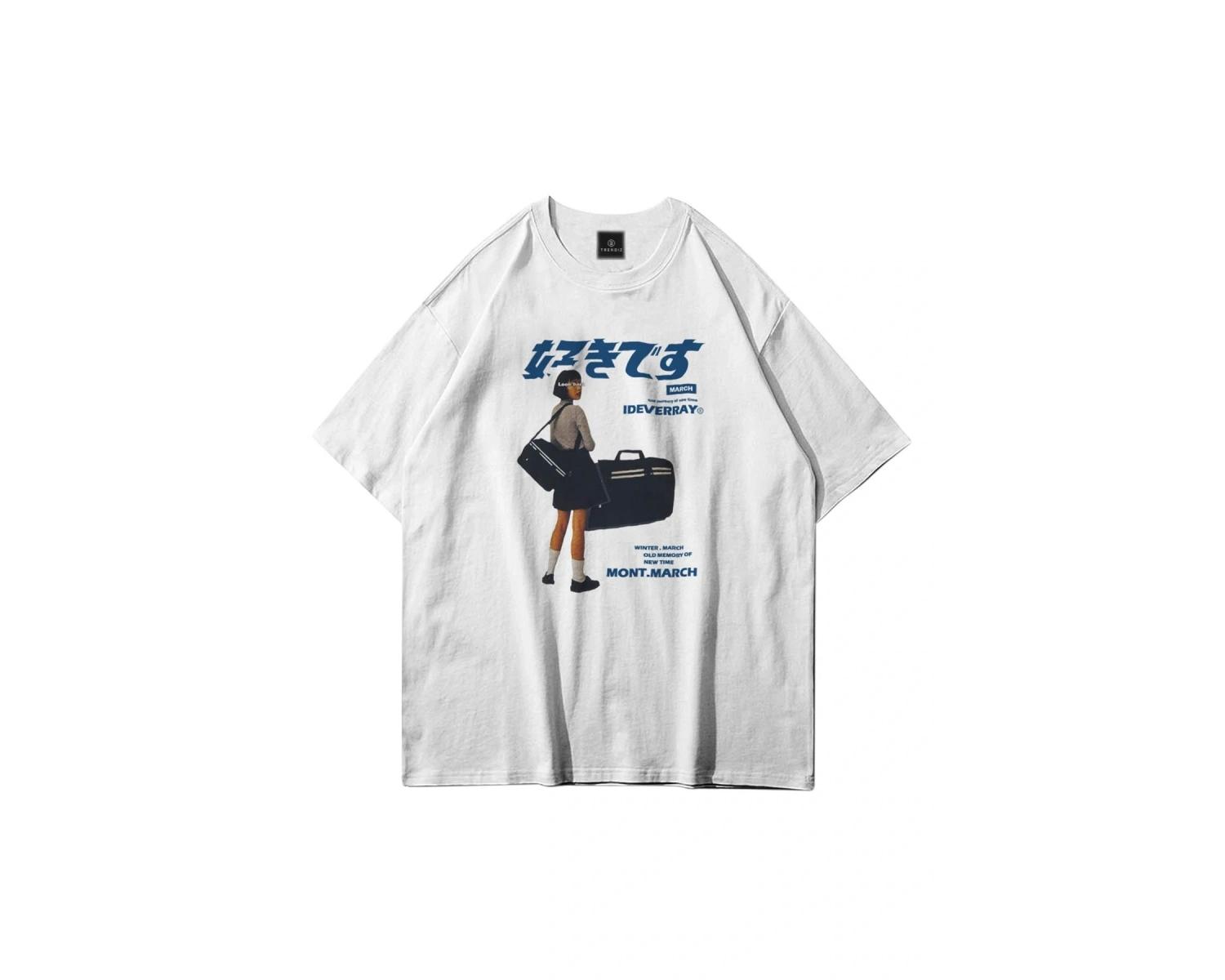 Unisex Harajuku Girl Beyaz Tshirt