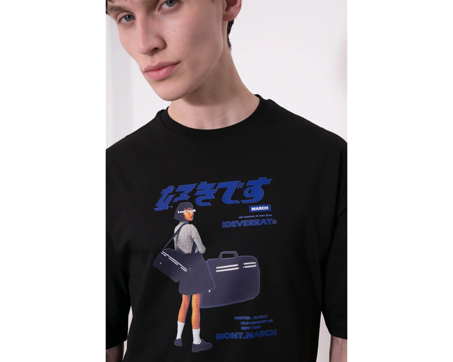 Unisex Harajuku Girl Siyah Tshirt