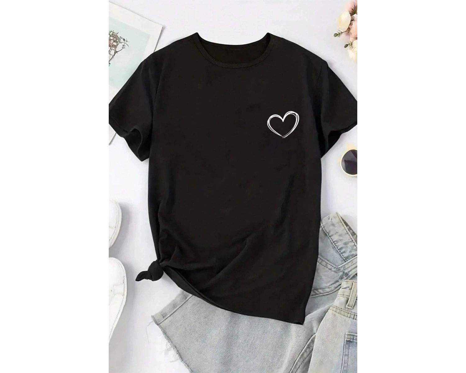 Unisex Hearts Baskılı Tasarım