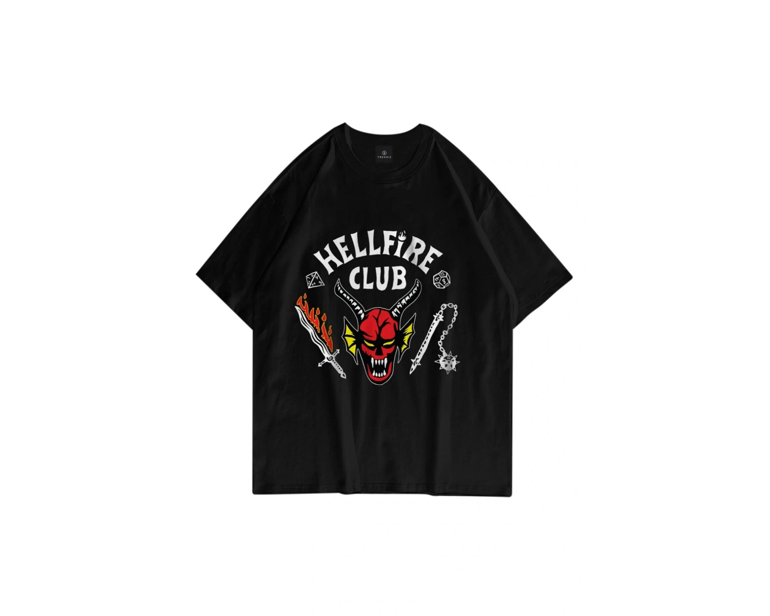 Unisex Hell Fire Club Tshirt Siyah
