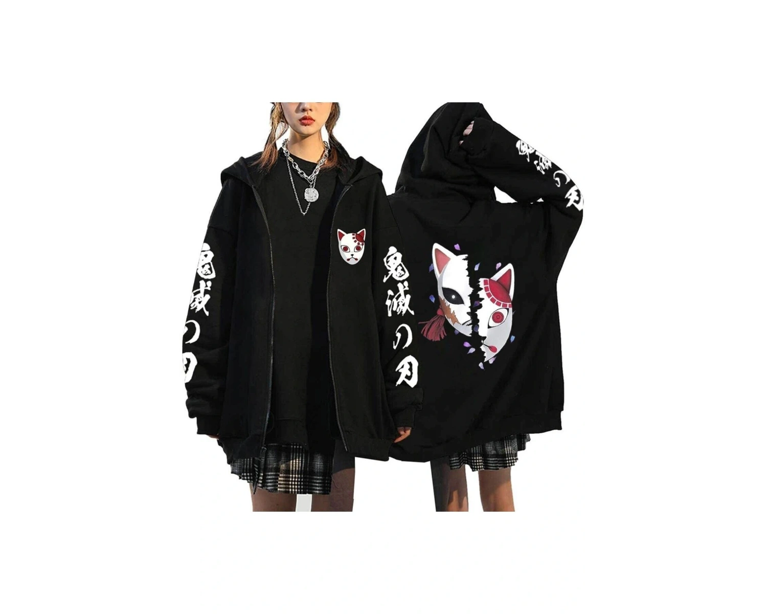 Unisex Hoodie Fermuarlı Anime Demon Cleaver Slayer Mod.483 14681