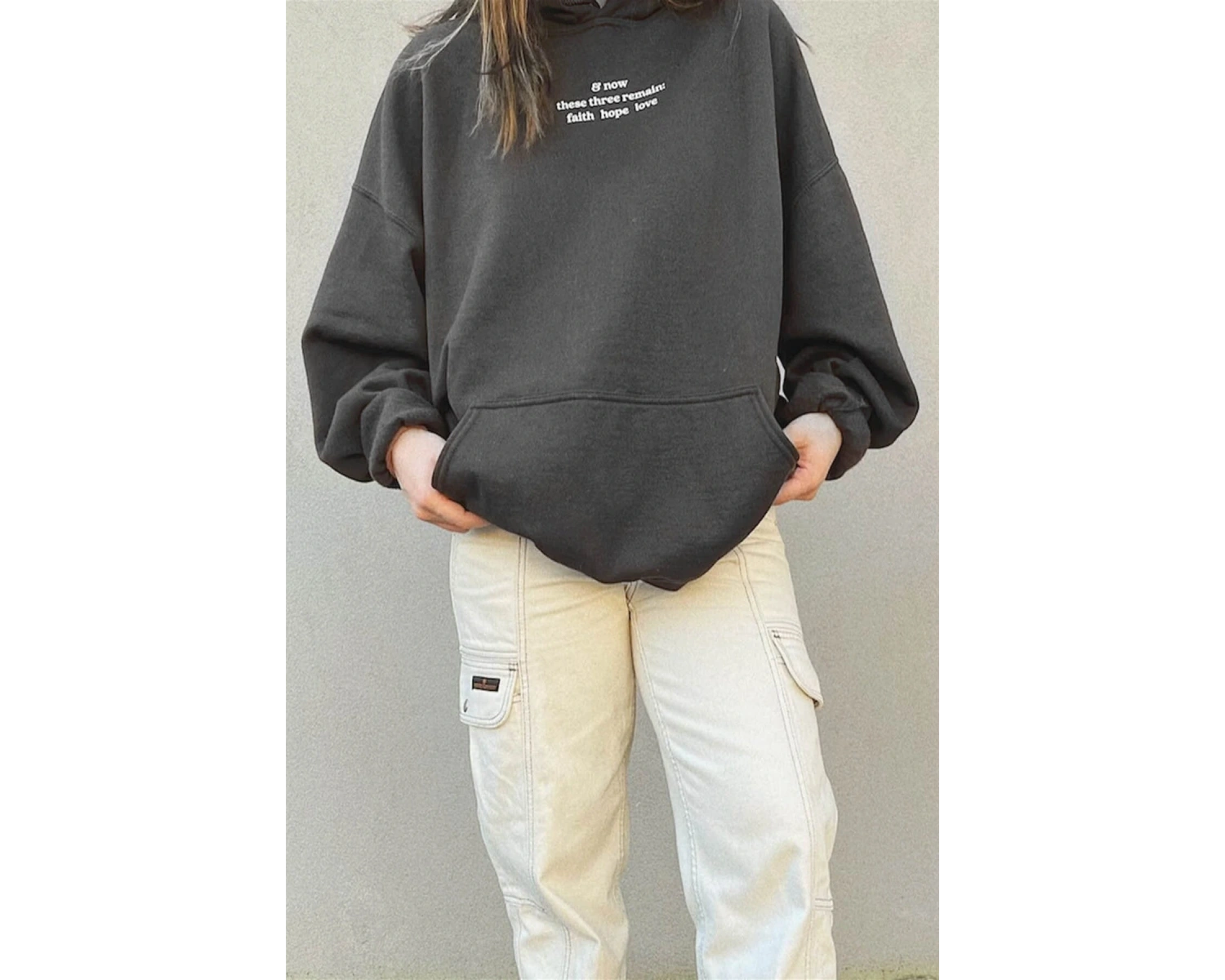 Unisex Hope Love Beyaz Sweatshirt