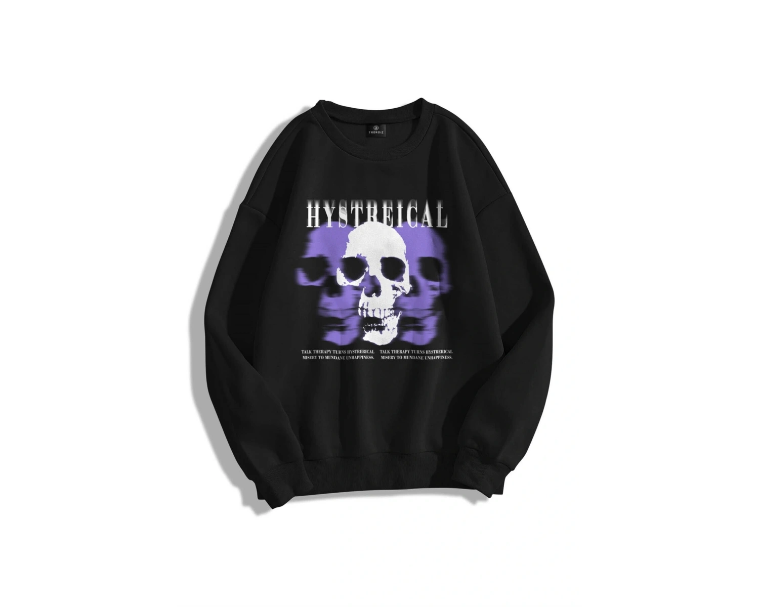 Unisex Hysterical Bisiklet Yaka Sweatshirt Siyah