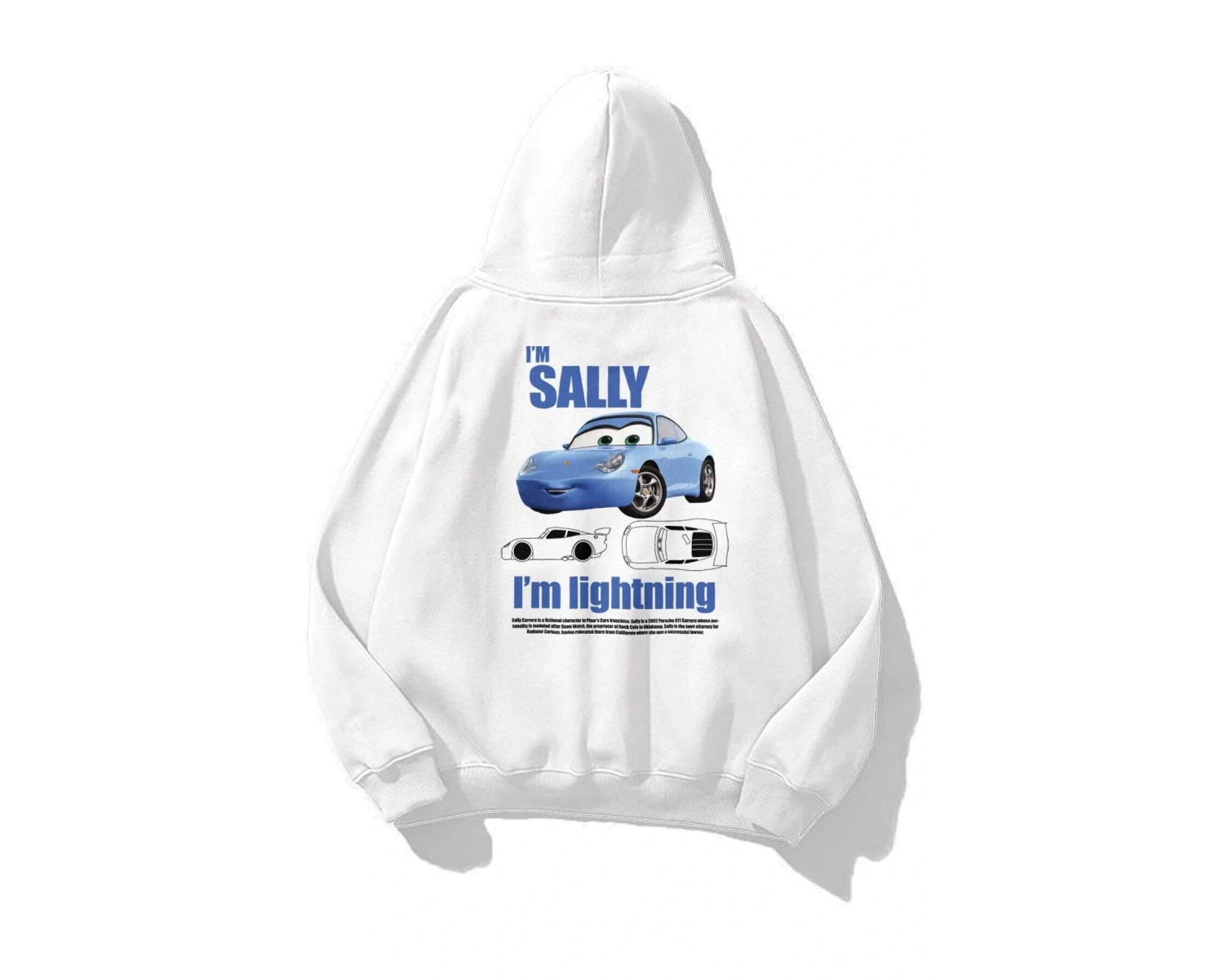 Unisex Im Mater Cars Sweatshirt Beyaz