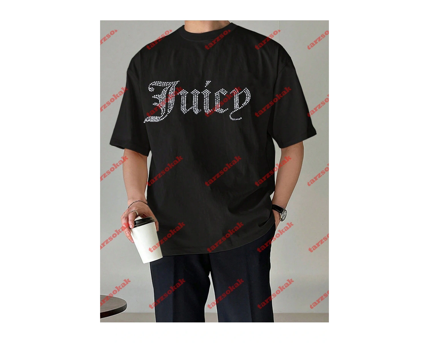 Unisex Juicy Baskılı Tshirt Beyaz