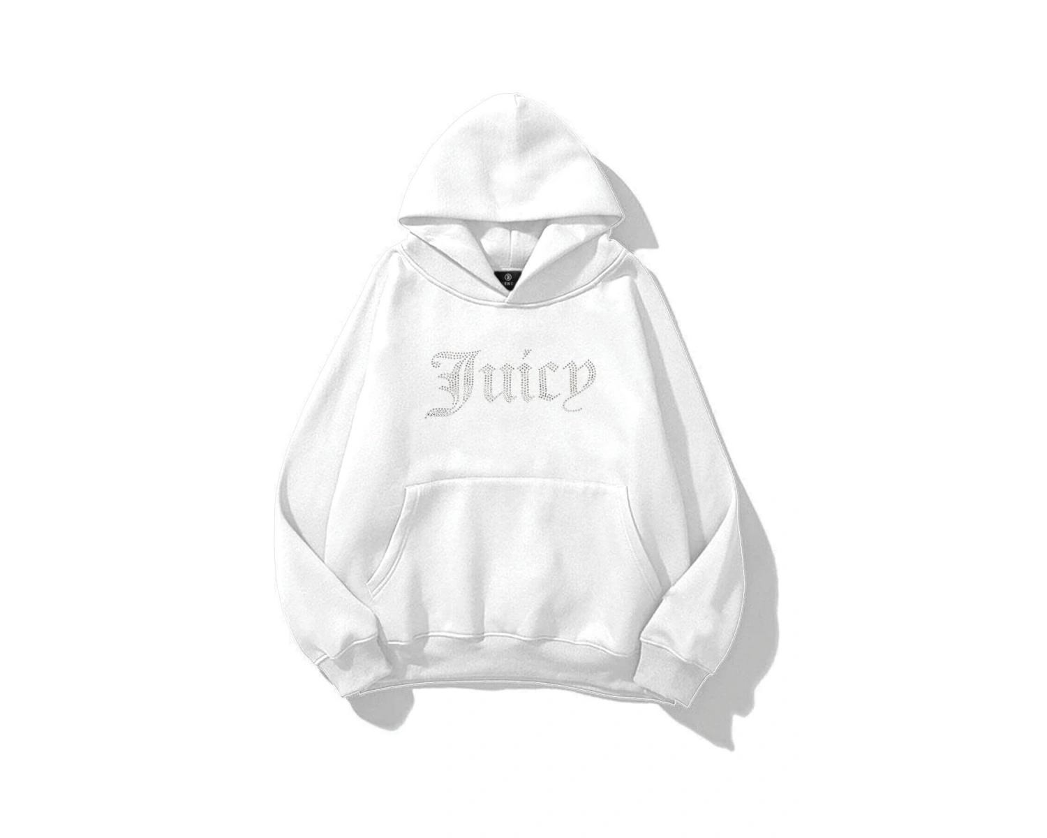 Unisex Juicy Taş Baskılı Sweatshirt Beyaz
