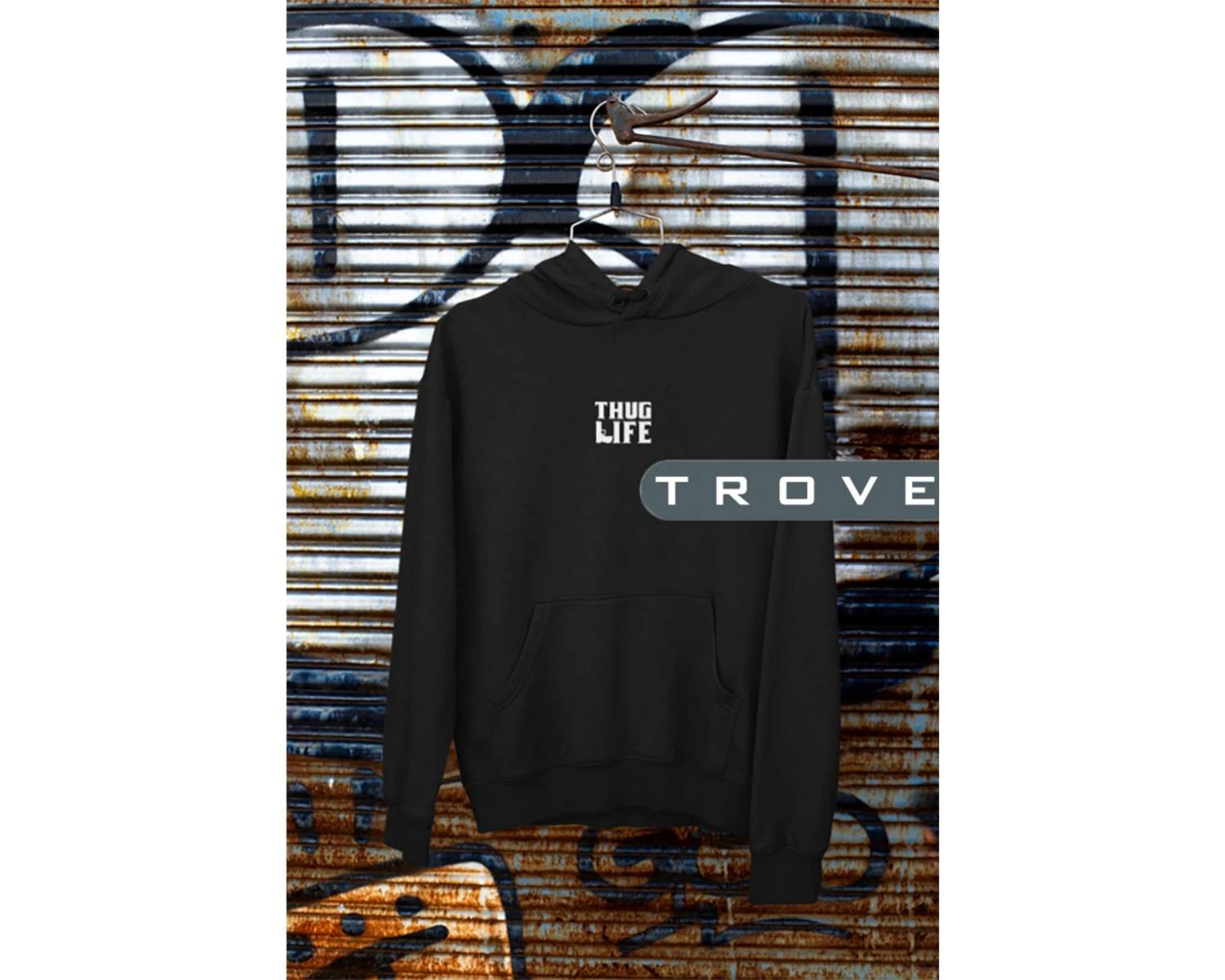 Unısex Kadın Erkek 2pac Tupac Shakur Thug Life Ön Arka Sırt Baskılı Kapüşonlu %100 Pamuk Sweatshirt