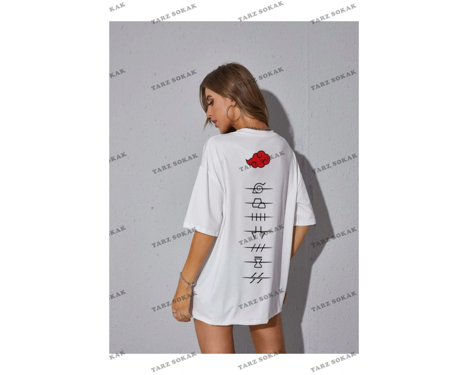 Unisex Kadın/Erkek ANİME Özel Baskılı Renkli Oversize Penye