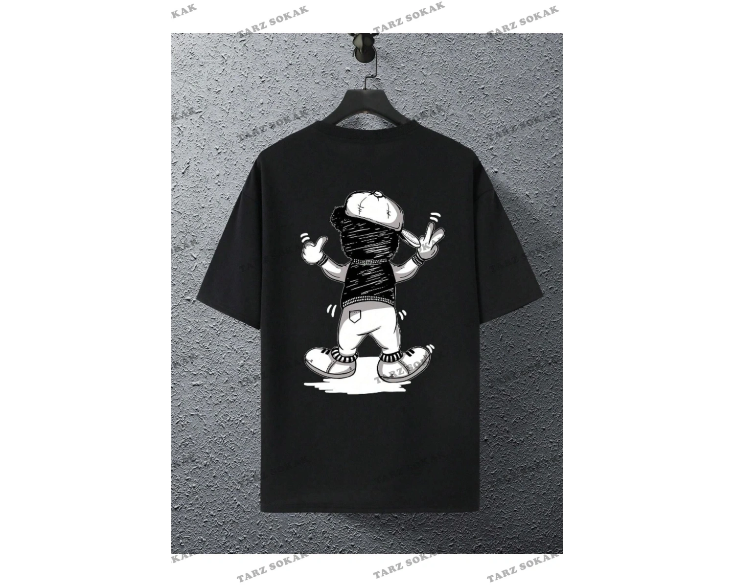 Unisex Kadın/Erkek Bear Özel Baskılı Renkli Oversize Penye