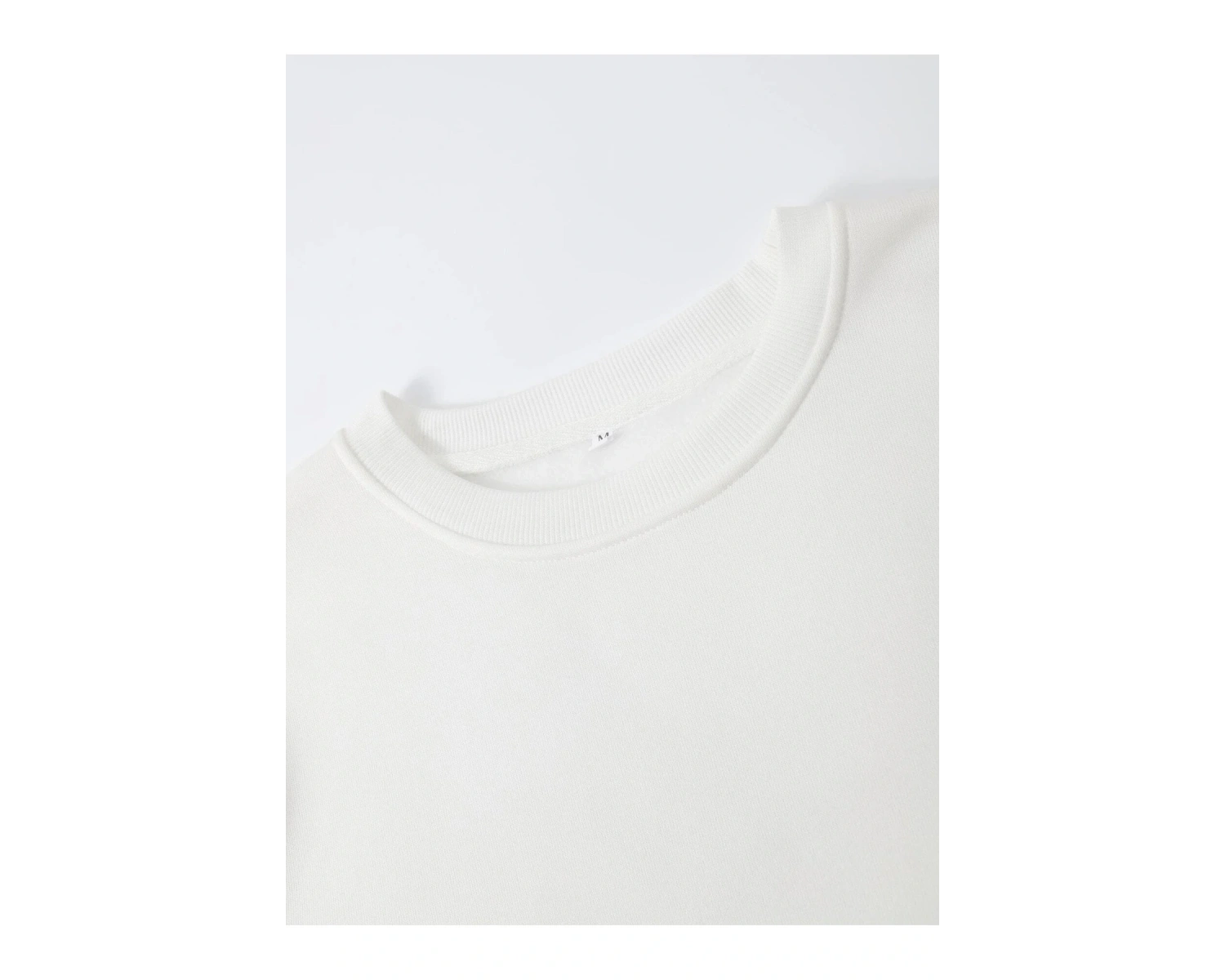 Unisex Kadın/Erkek Beyaz Galaxy Oversize Bisiklet Yaka Pamuklu Sweatshirt