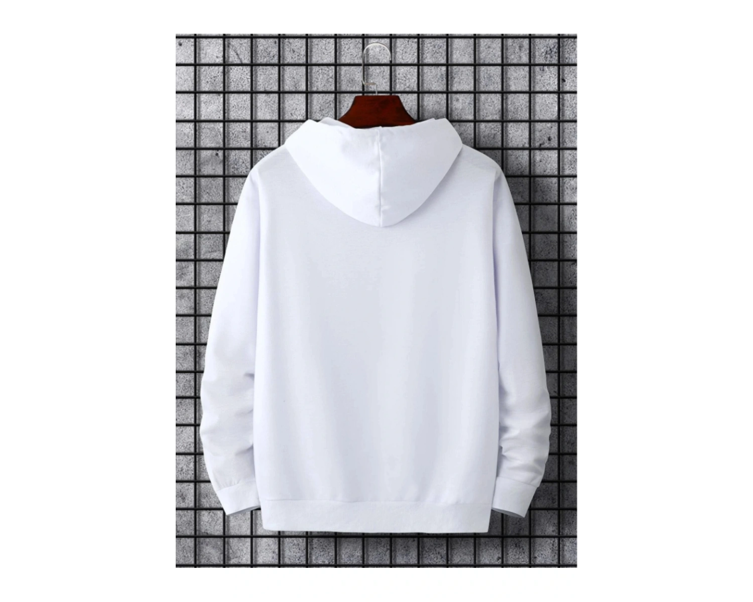 Unisex Kadın/Erkek Beyaz OK Baskılı Oversize Kapüşonlu Sweatshirt