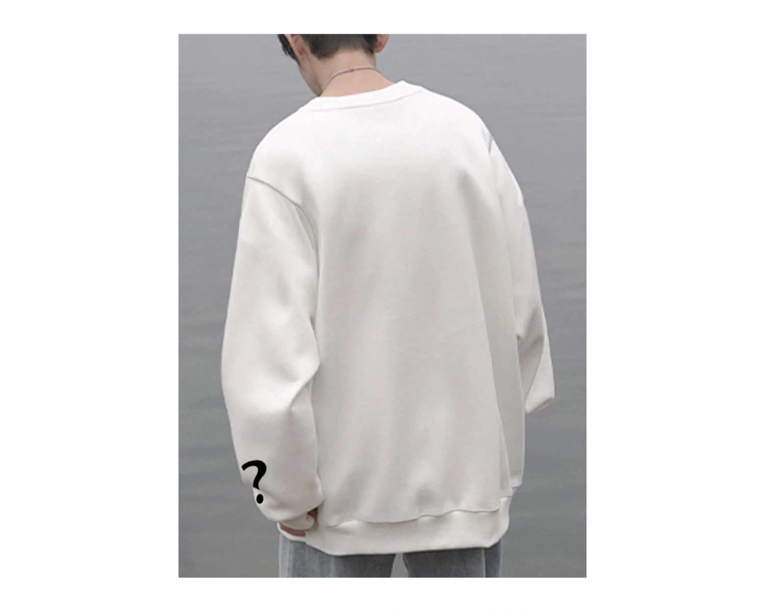 Unisex Kadın/Erkek Beyaz Who Am I Oversize Bisiklet Yaka Pamuklu Sweatshirt