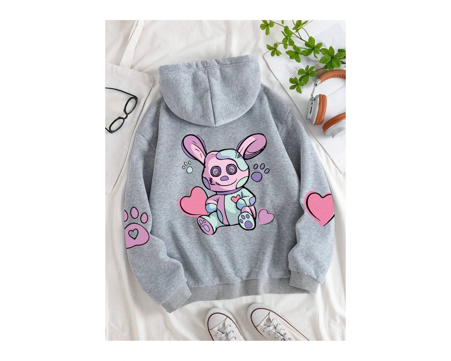 Unisex Kadın/Erkek Harajuka Sokakt Yazılı Grafik Sweat