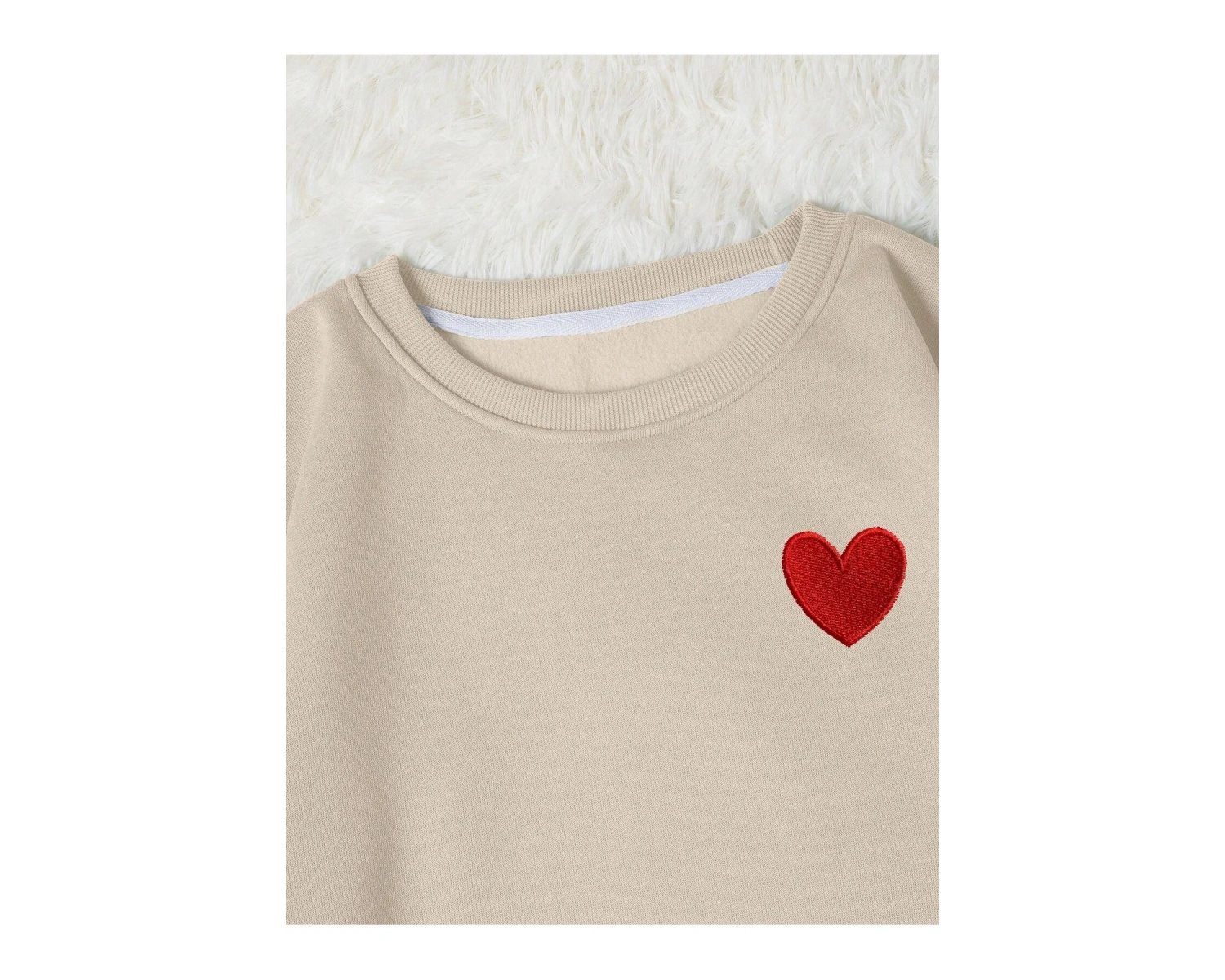 Unisex Kadın/Erkek Kalp Baskılı Sweat