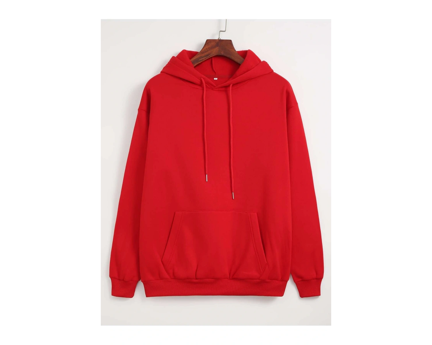 Unisex Kadın/Erkek Katı İpli Kapüşonlu Üst