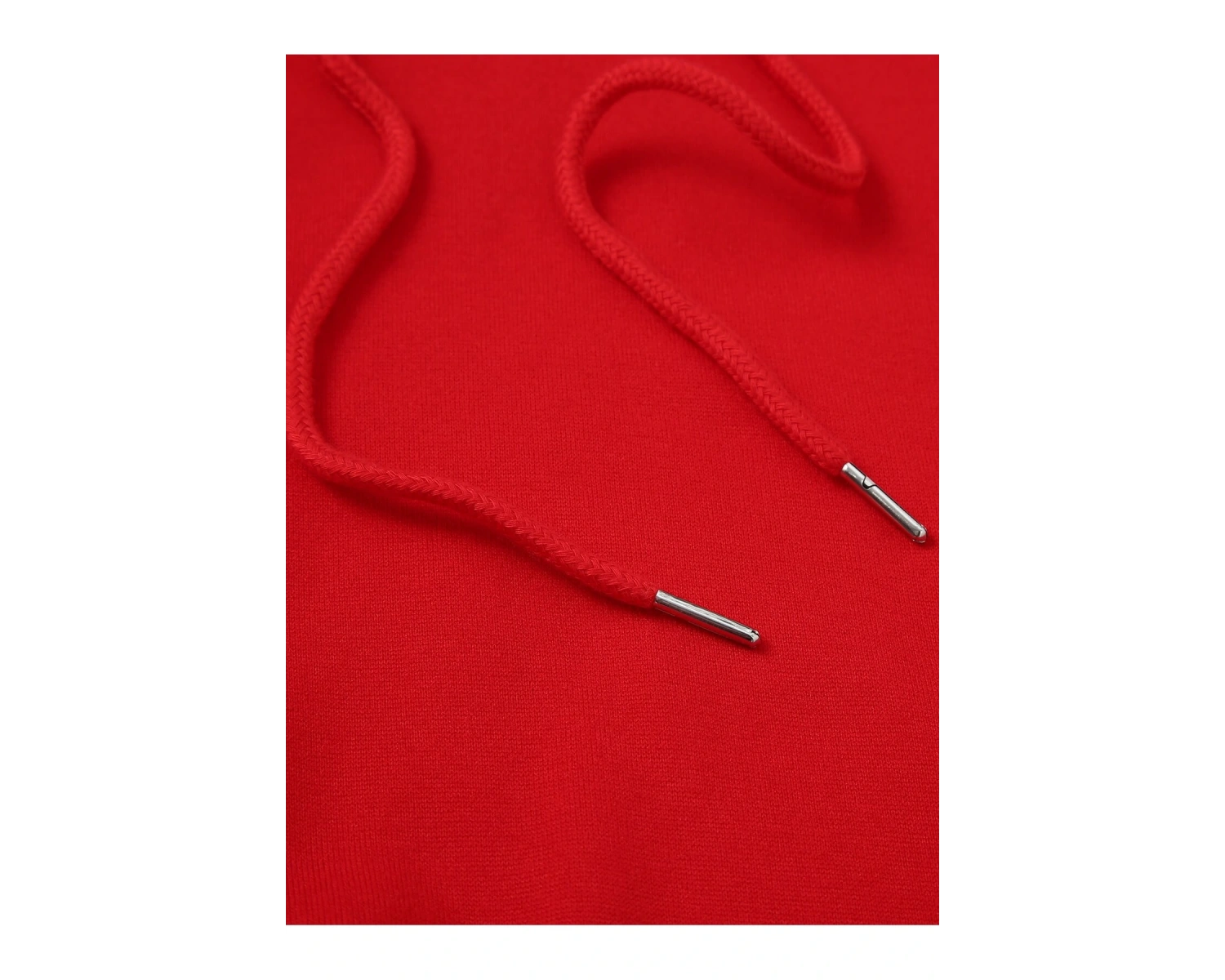 Unisex Kadın/Erkek Katı İpli Kapüşonlu Üst