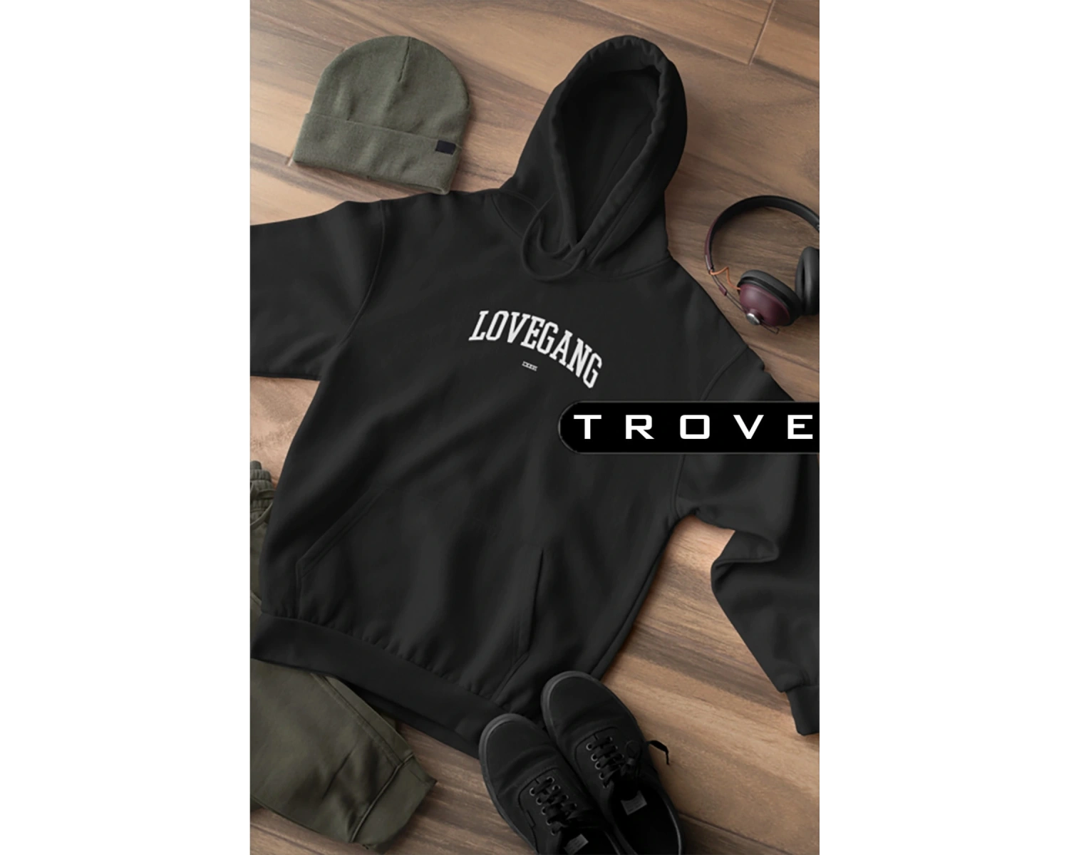 Unısex Kadın Erkek Lovegang Aşk Çetesi Sevgili Hediye Siyah Hoodie % 100 Pamuk Tasarım Sweatshirt