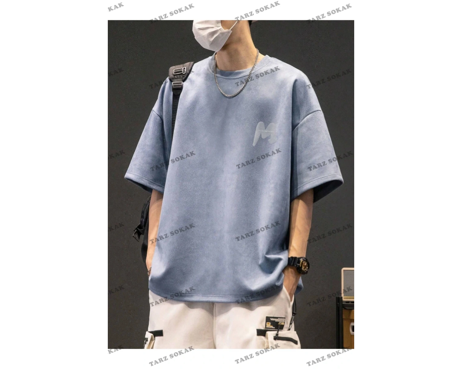 Unisex Kadın/Erkek M Renkli Özel Baskılı Oversize Penye