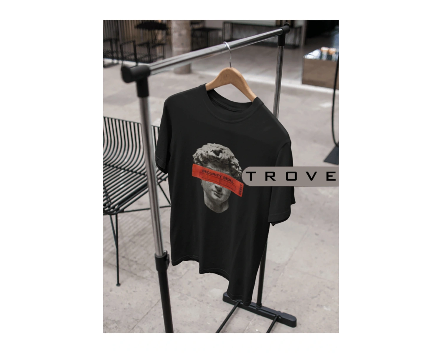 Unısex Kadın Erkek Mitoloji Tanrı Sansür %100 Pamuk Baskılı Siyah Beyaz T-shirt