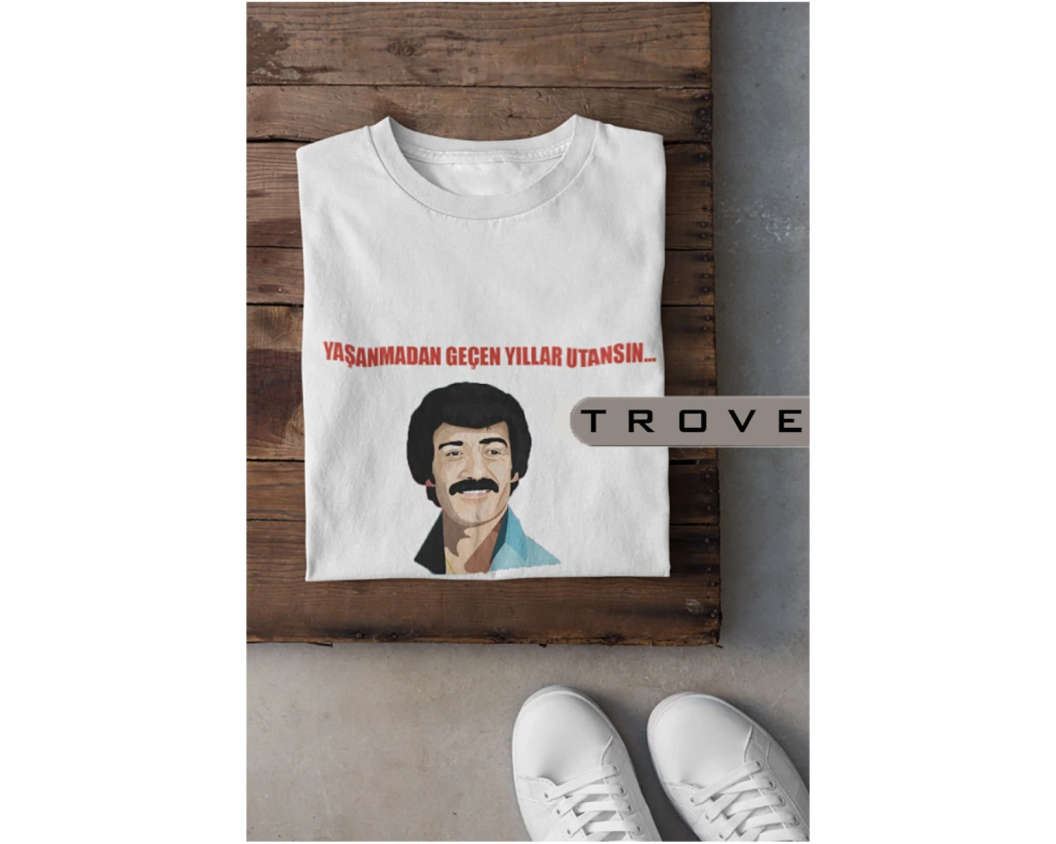 Unısex Kadın Erkek Müslüm Gürses Yıllar Utansın %100 Pamuk Baskılı Siyah Beyaz T-shirt