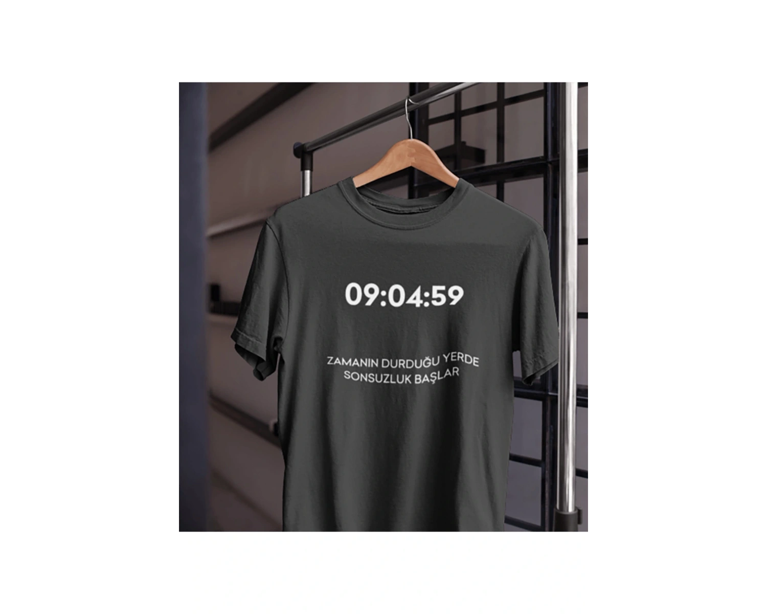 Unısex Kadın Erkek Mustafa Kemal Atatürk Zaman Sonsuzluk 09.04.59 % 100 Pamuk Tasarım T-shirt