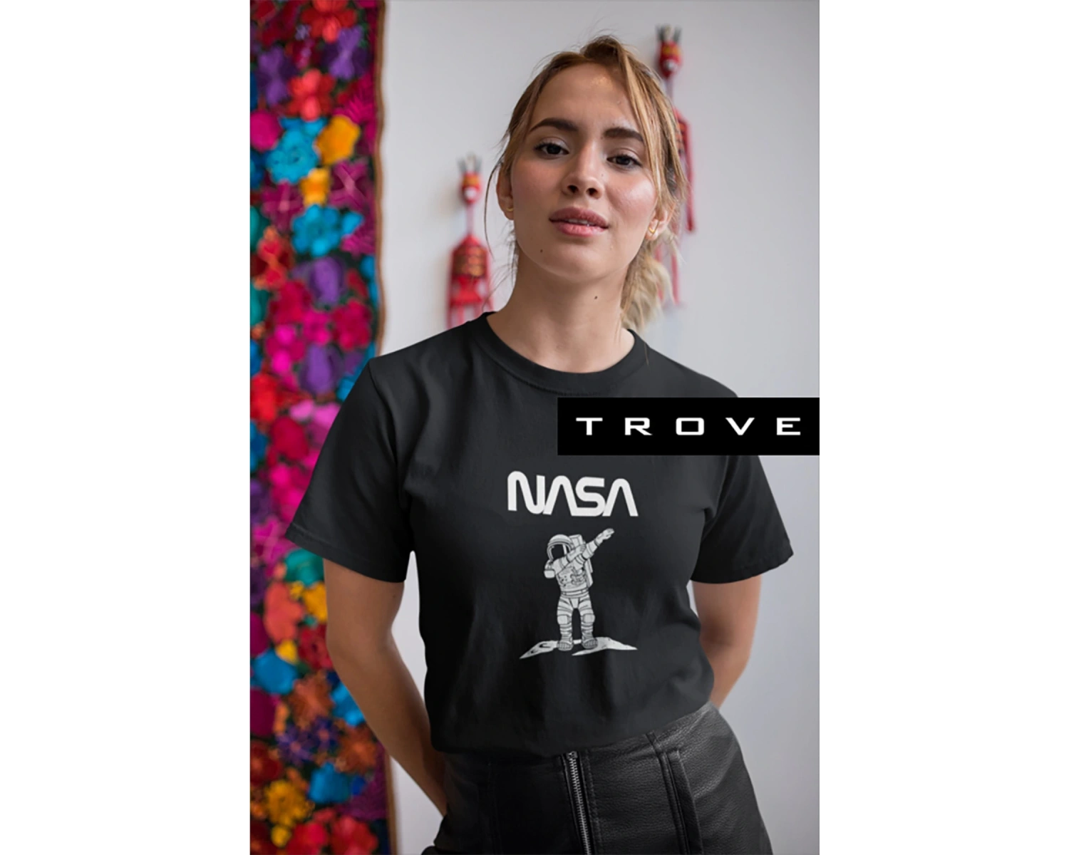 Unısex Kadın Erkek Nasa Çılgın Astronot % 100 Pamuk Tasarım T-shirt