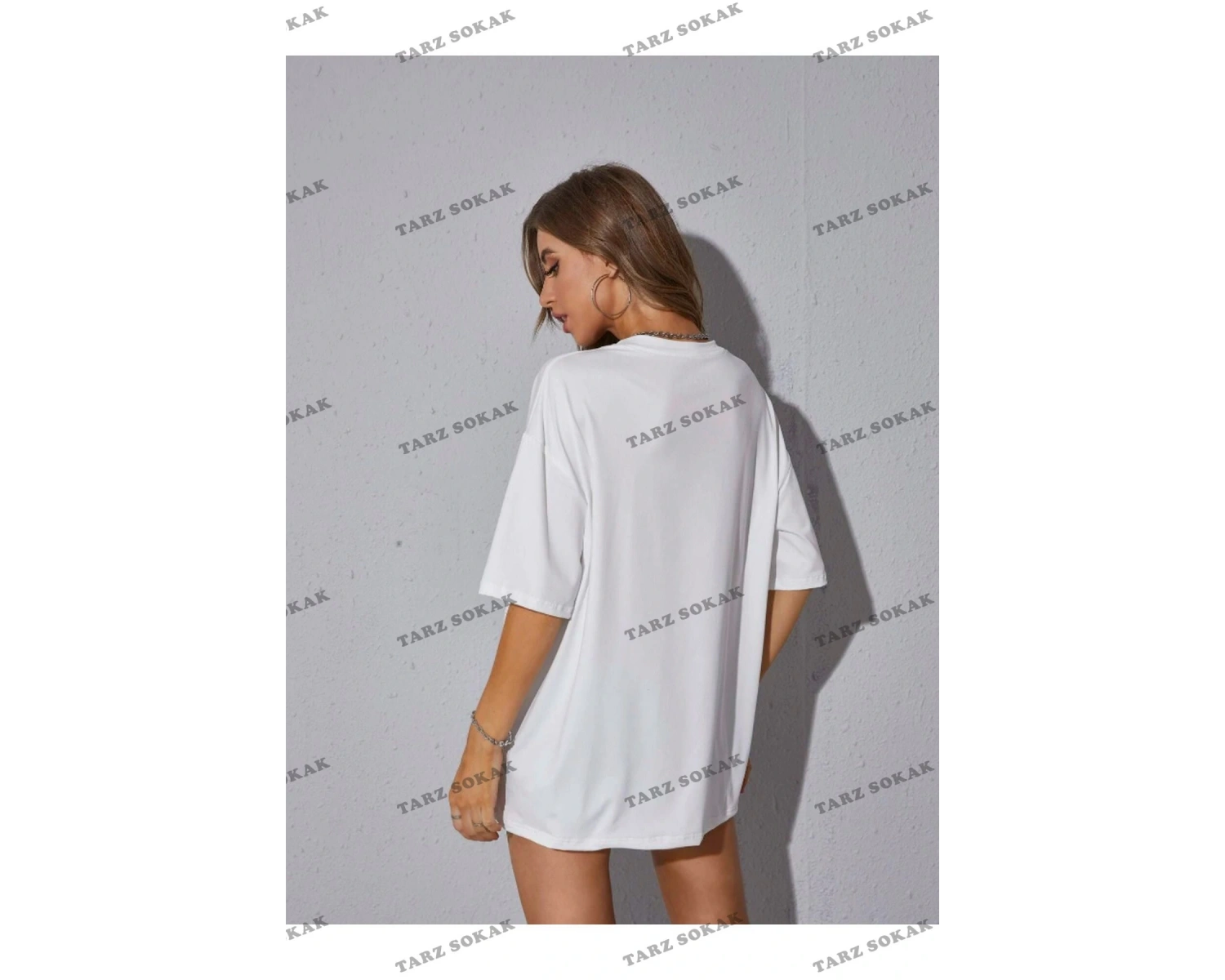 Unisex Kadın/Erkek NASA Renkli Özel Baskılı Oversize Pamuk Penye