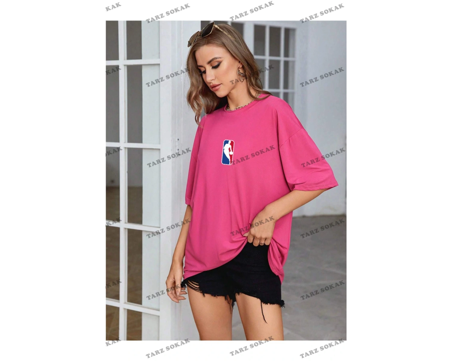 Unisex Kadın/Erkek NBBAA Özel Baskılı Renkli Oversize Penye