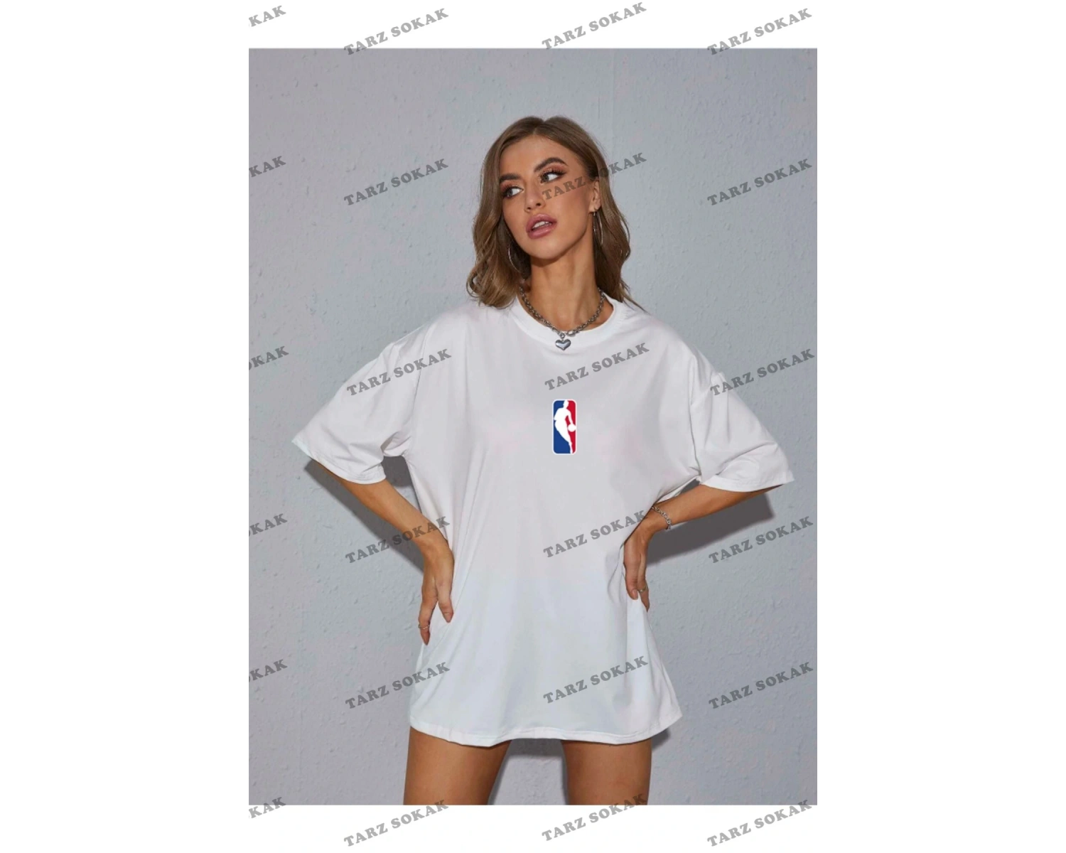 Unisex Kadın/Erkek NBBAA Özel Baskılı Renkli Oversize Penye