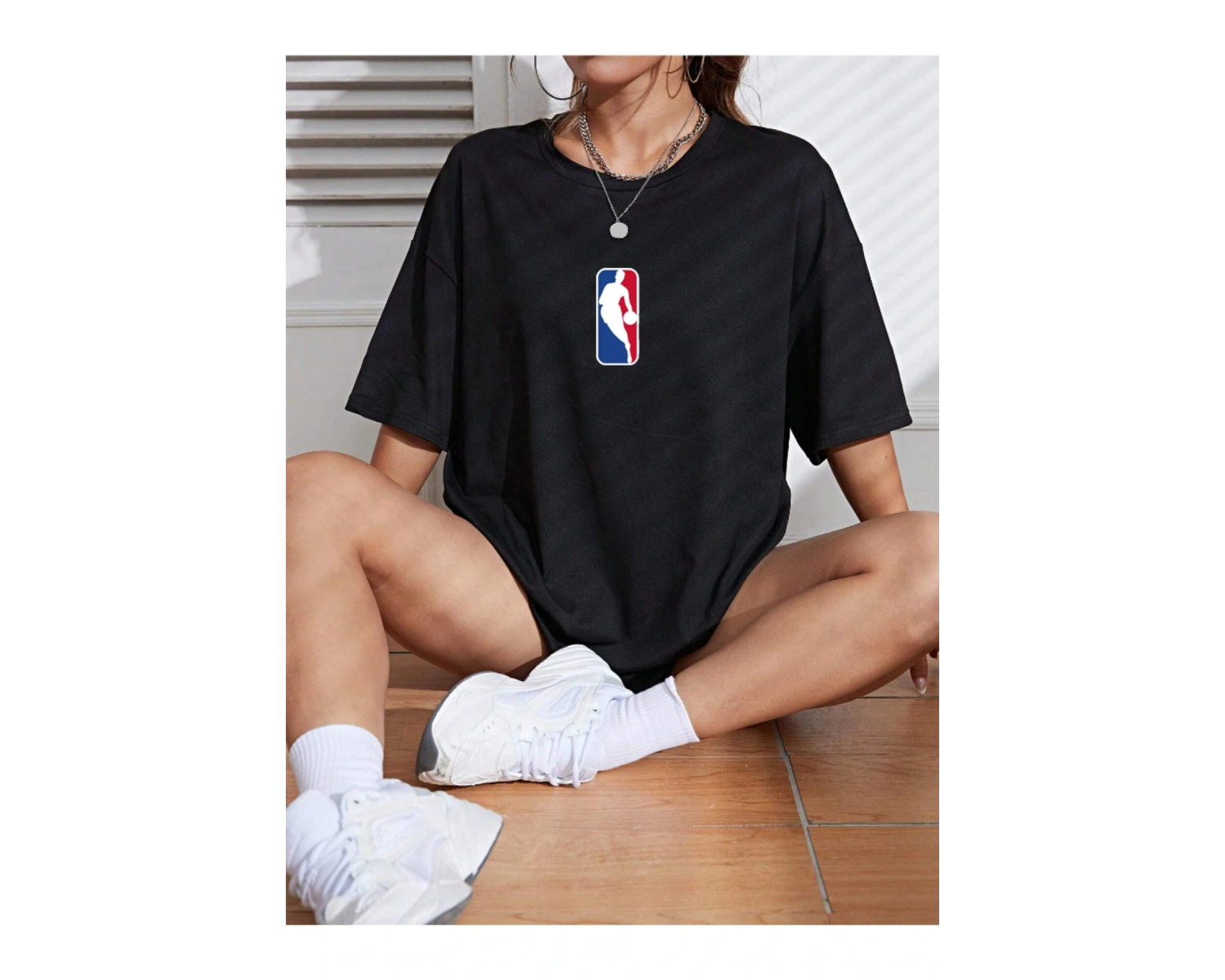 Unisex Kadın/Erkek NBBAA Özel Baskılı Renkli Oversize Penye T-Shirt