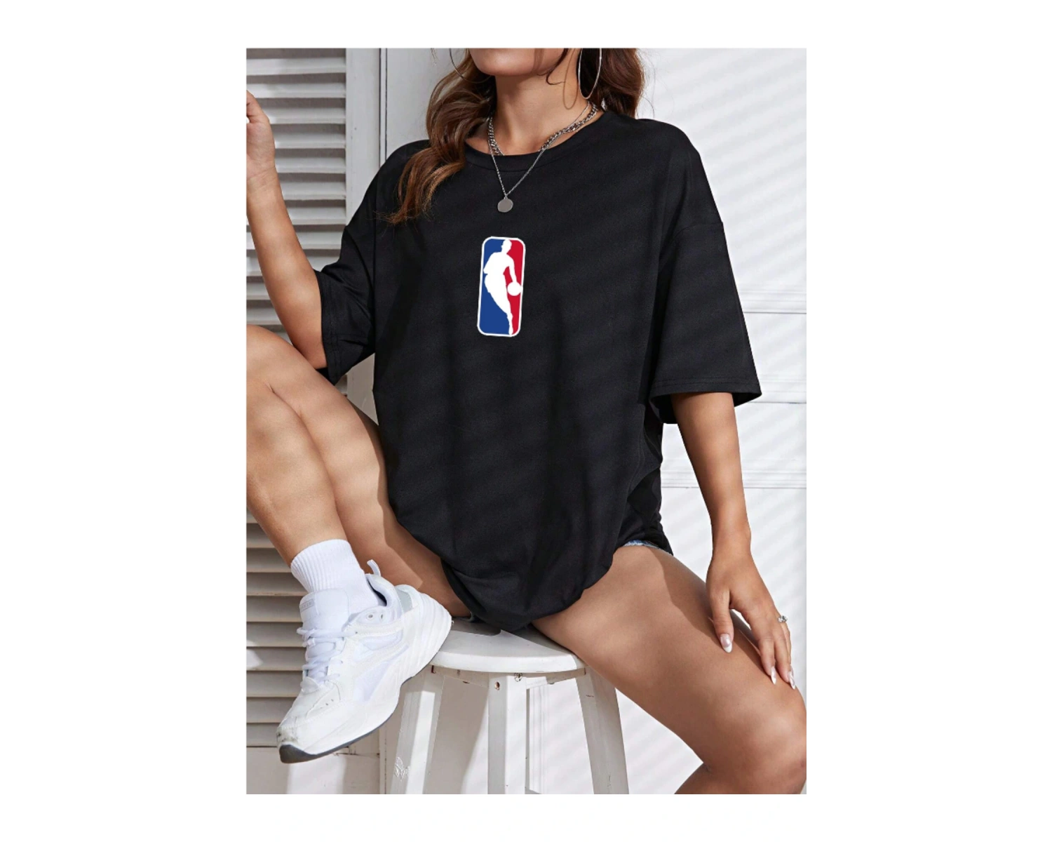 Unisex Kadın/Erkek NBBAA Özel Baskılı Renkli Oversize Penye T-Shirt