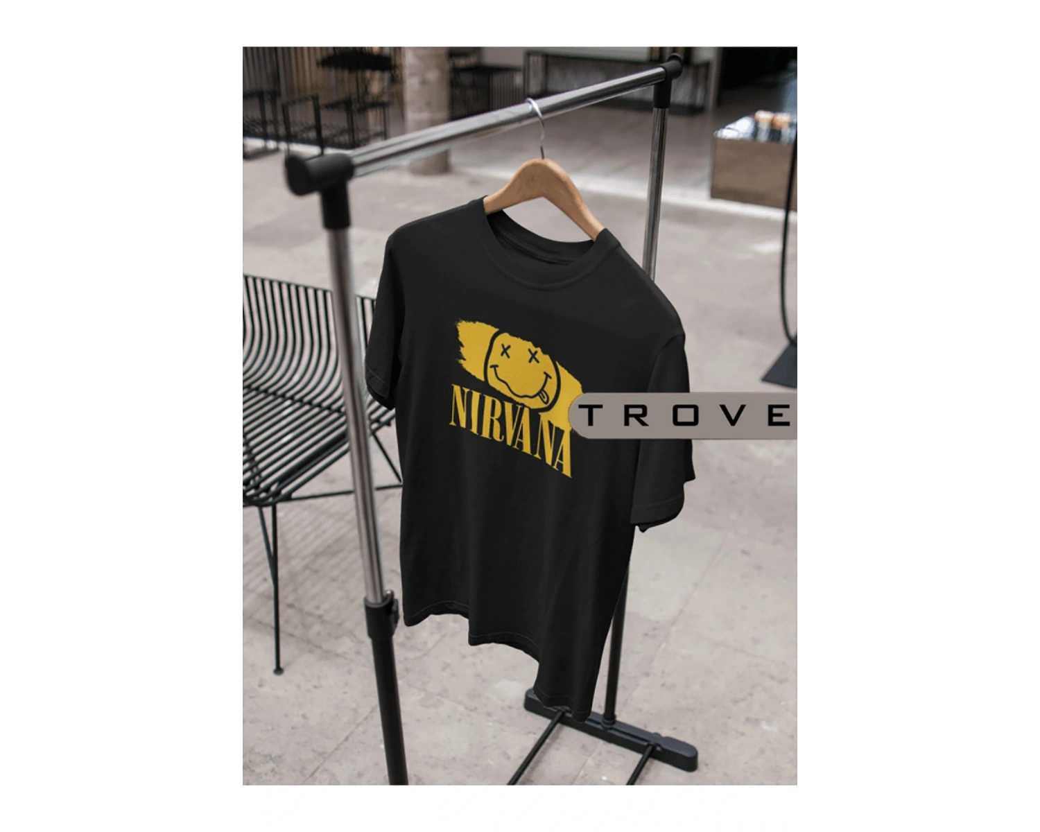 Unısex Kadın Erkek Nırvana Grunge Musıc 1994 %100 Pamuk Baskılı Siyah Beyaz T-shirt