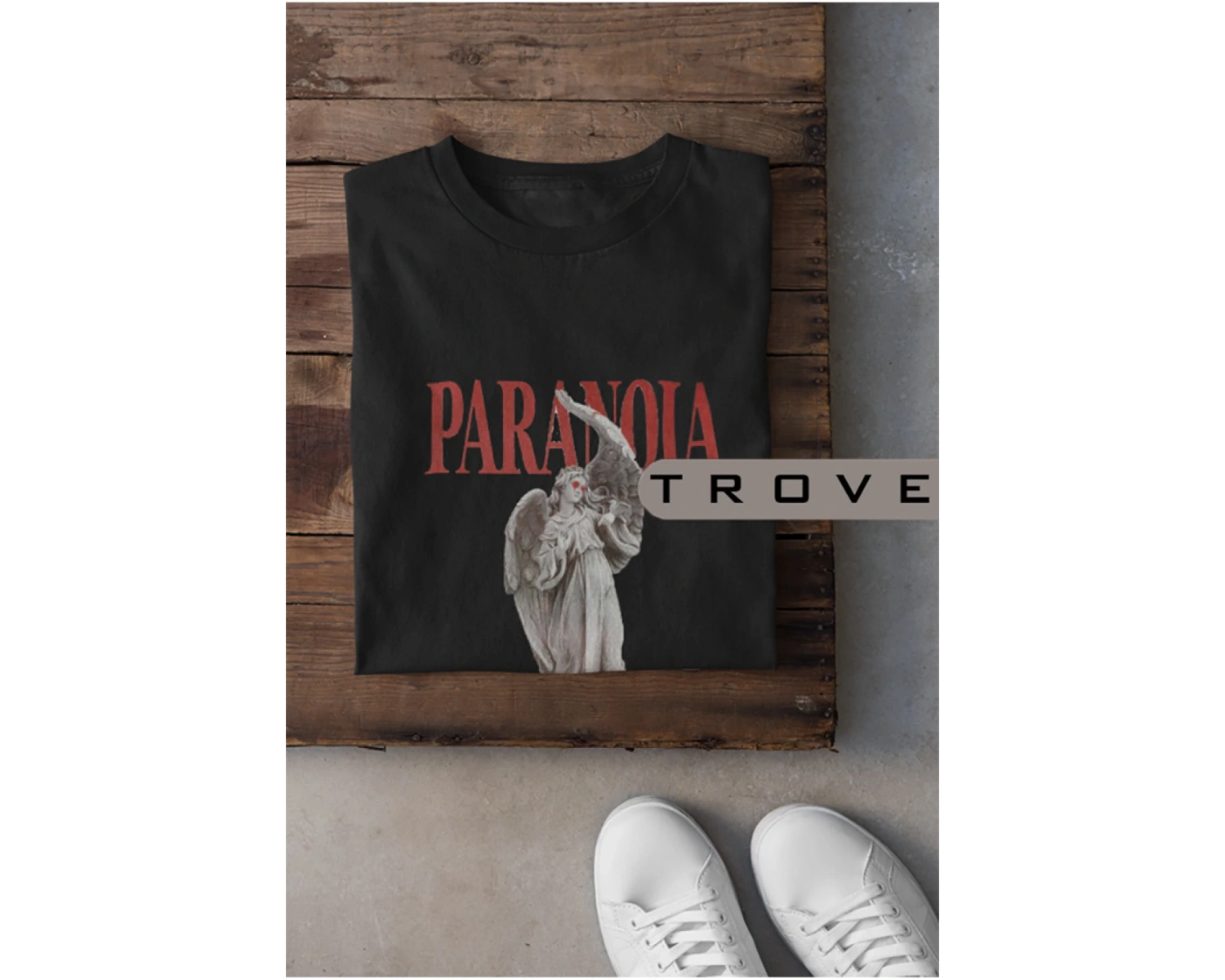 Unısex Kadın Erkek Paranoıa %100 Pamuk Baskılı Siyah Beyaz T-shirt