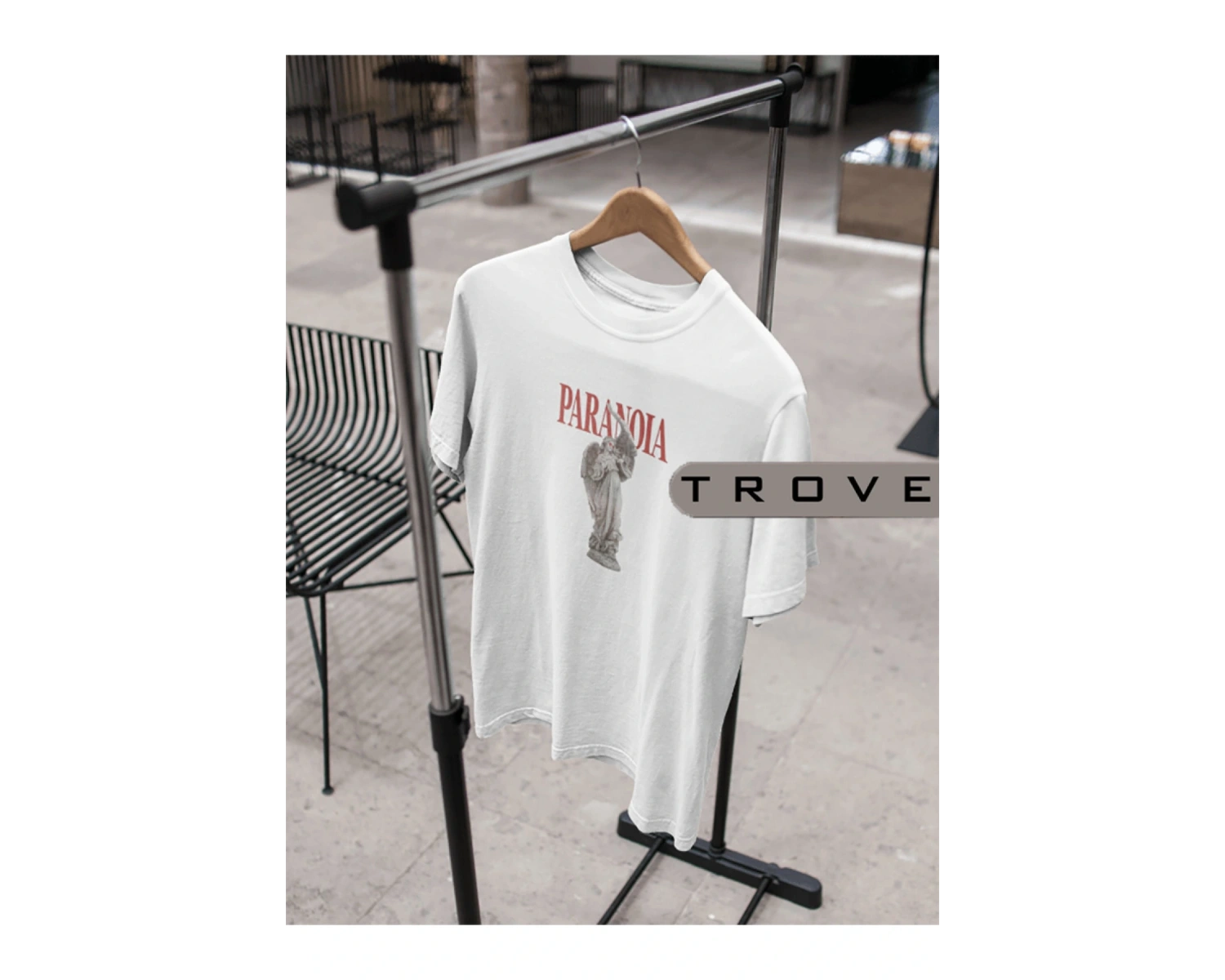 Unısex Kadın Erkek Paranoıa %100 Pamuk Baskılı Siyah Beyaz T-shirt