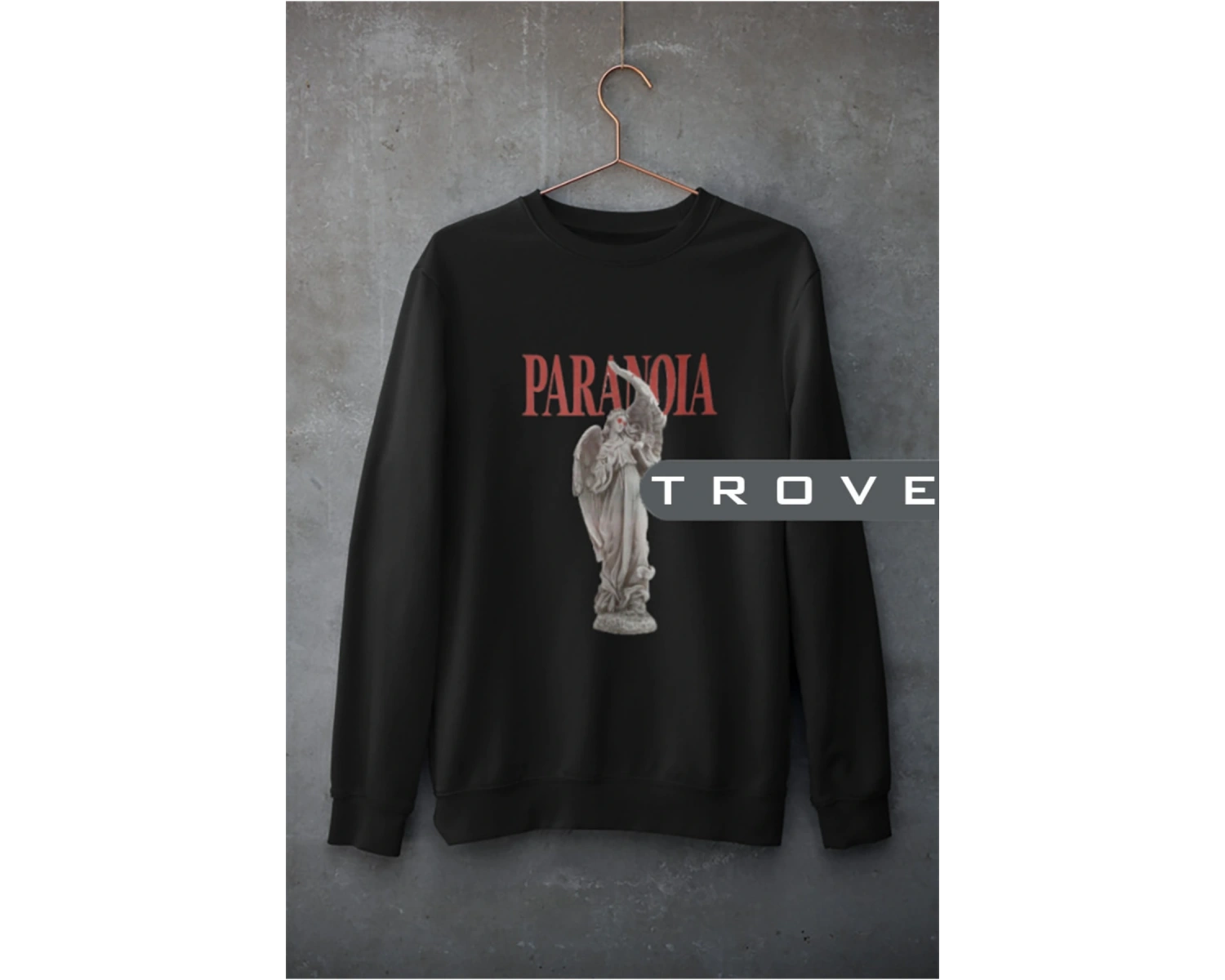 Unısex Kadın Erkek Paranoıa Mitoloji Heykel Standart Comfort Uzun Kollu %100 Pamuk Sweatshirt Beyaz