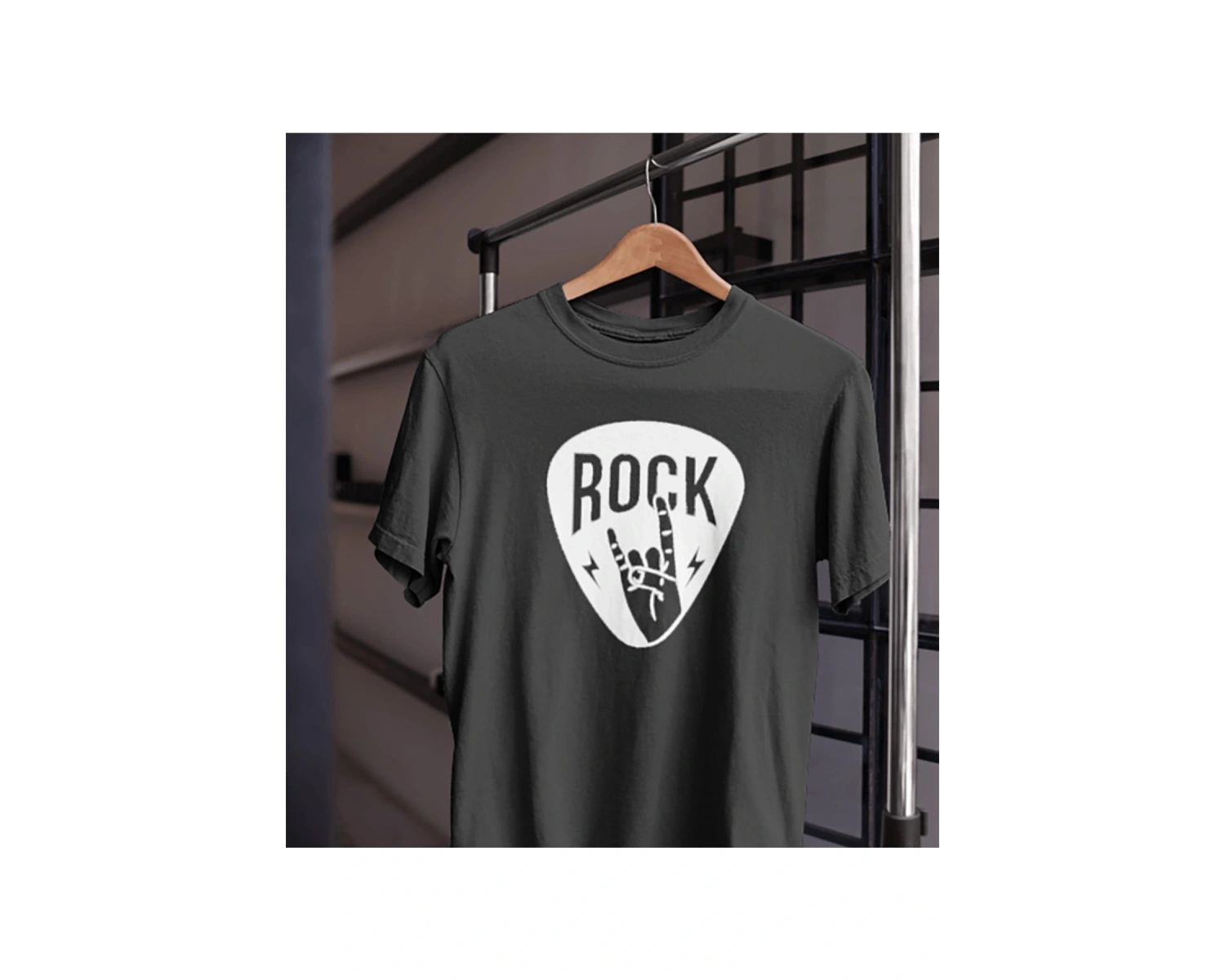 Unısex Kadın Erkek Rockn Roll Gitar Pena Tasarım Baskılı % 100 Pamuk T-shirt