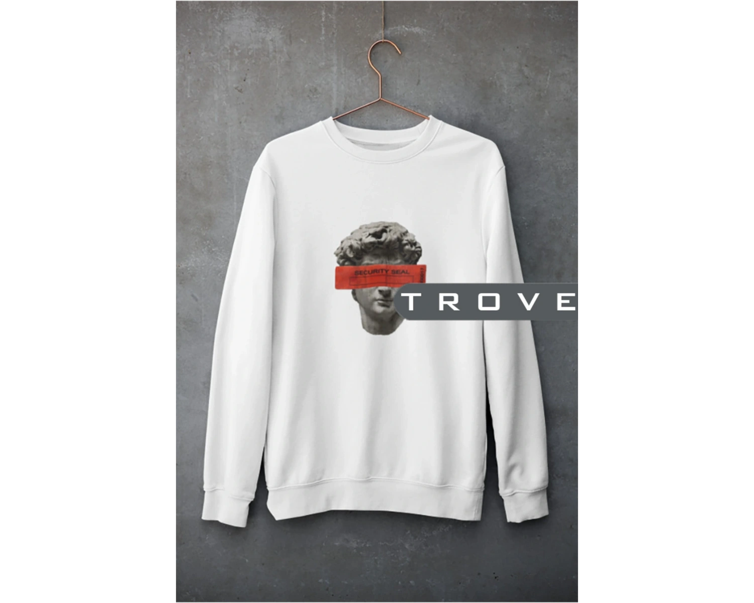 Unısex Kadın Erkek Securıty Seal Suçlu Mitoloji Uzun Kollu %100 Pamuk Sweatshirt Beyaz