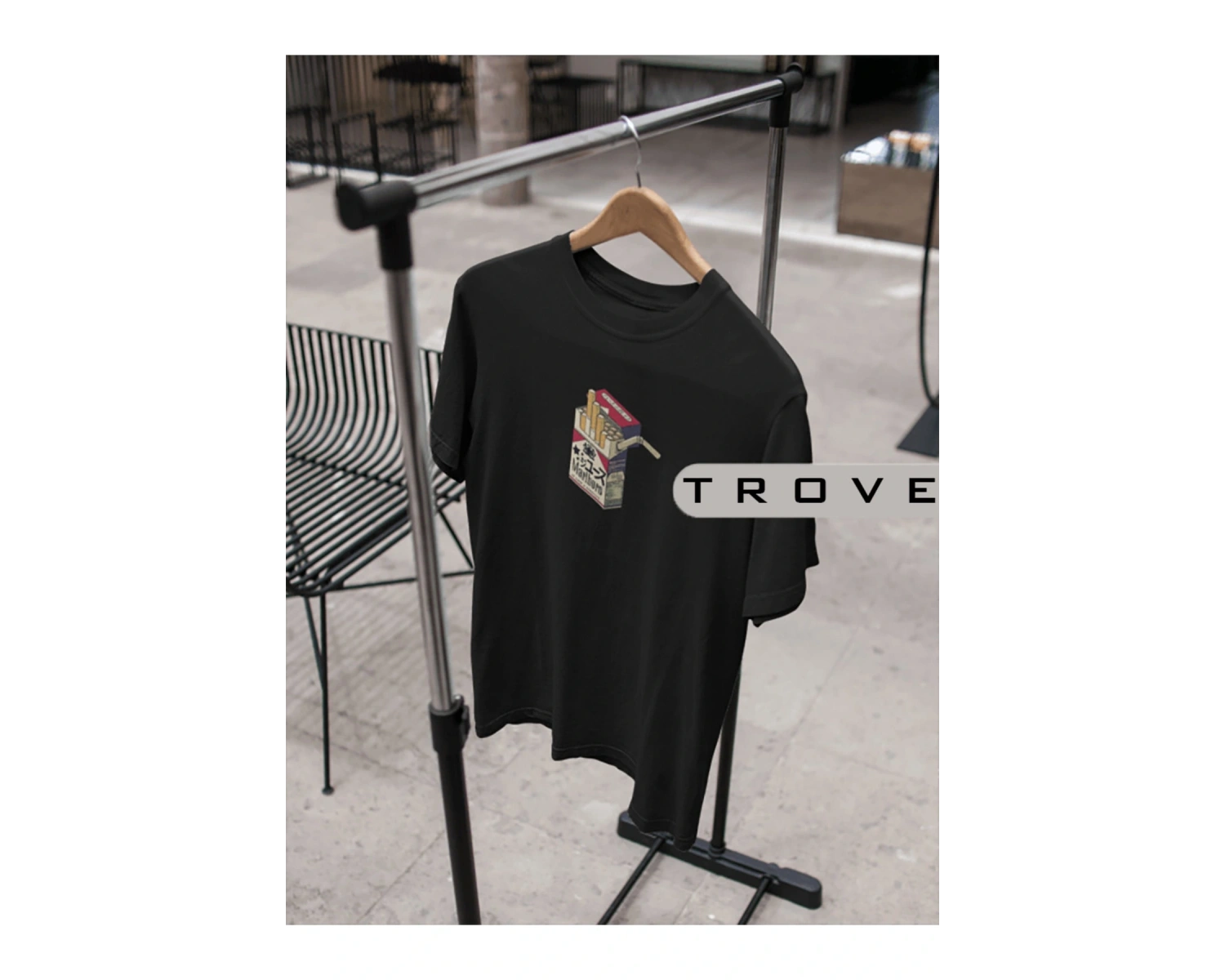 Unısex Kadın Erkek Sigara Paket Tasarım Japon %100 Pamuk Baskılı Siyah Beyaz T-shirt