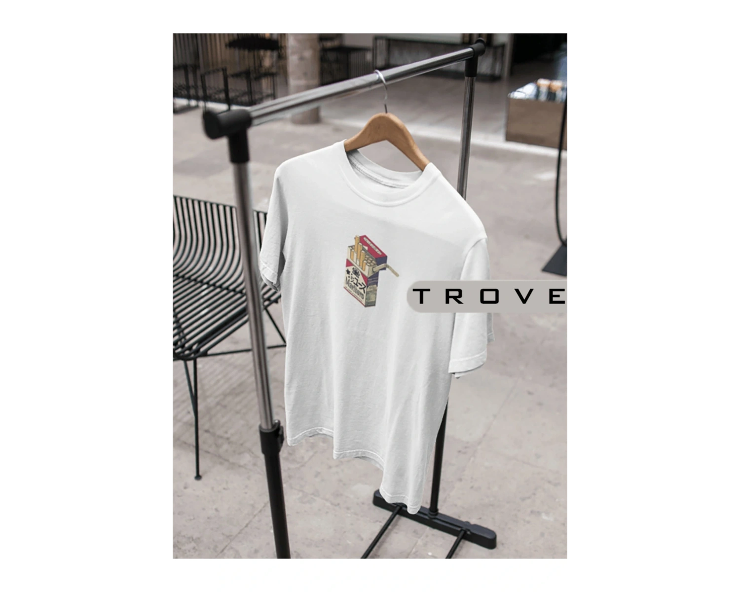 Unısex Kadın Erkek Sigara Paket Tasarım Japon %100 Pamuk Baskılı Siyah Beyaz T-shirt