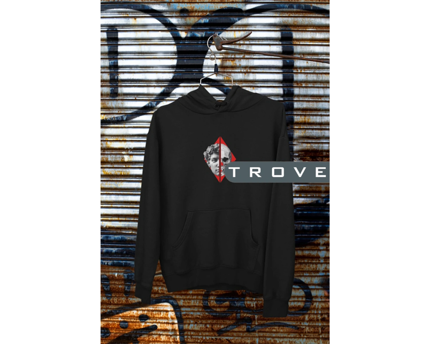 Unısex Kadın Erkek Sırt Ön Baskılı Mitoloji Uzun Kollu Kapüşonlu %100 Pamuk Sweatshirt Beyaz