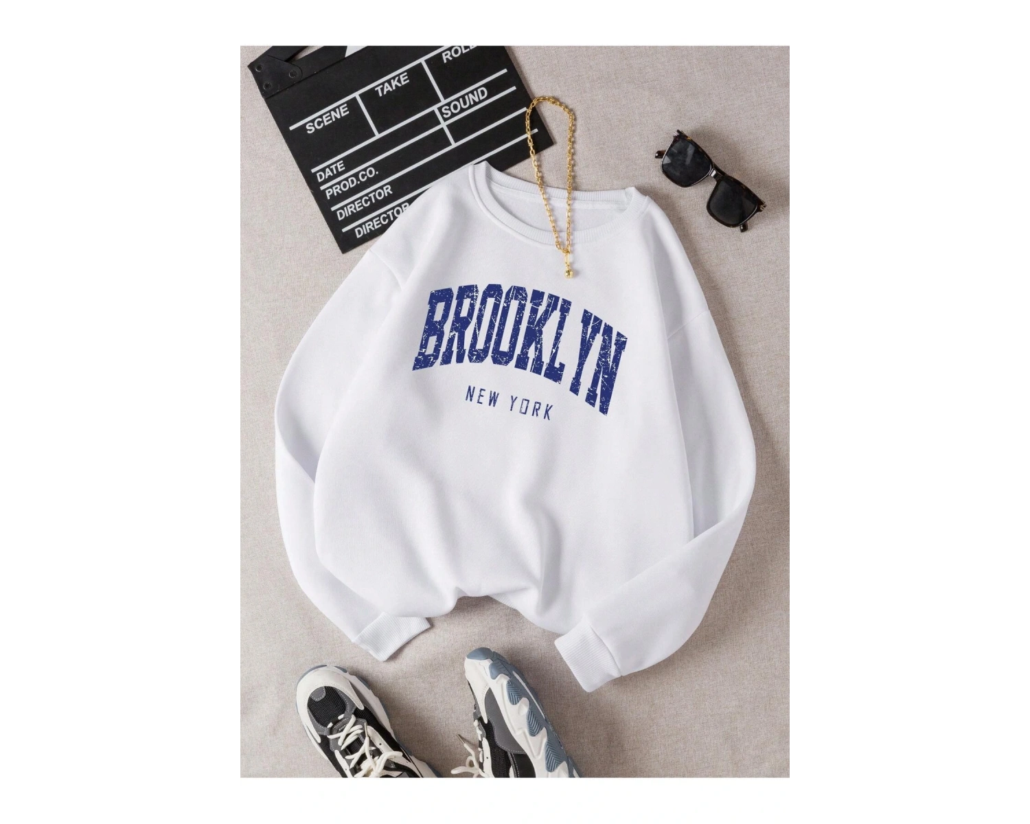 Unisex Kadın/Erkek Yazılı Grafik Sweat