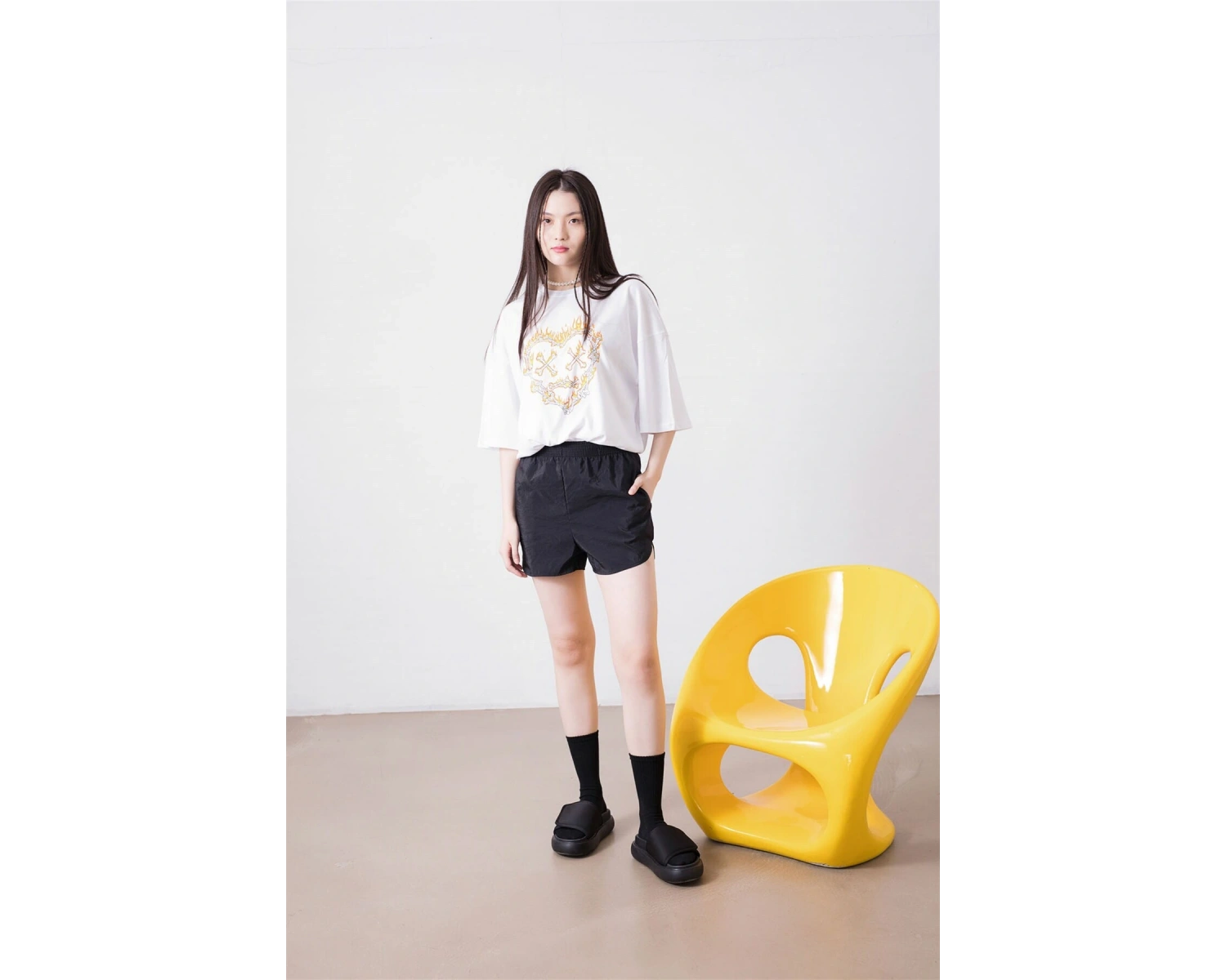 Unisex Kemik Kalp Beyaz Tshirt