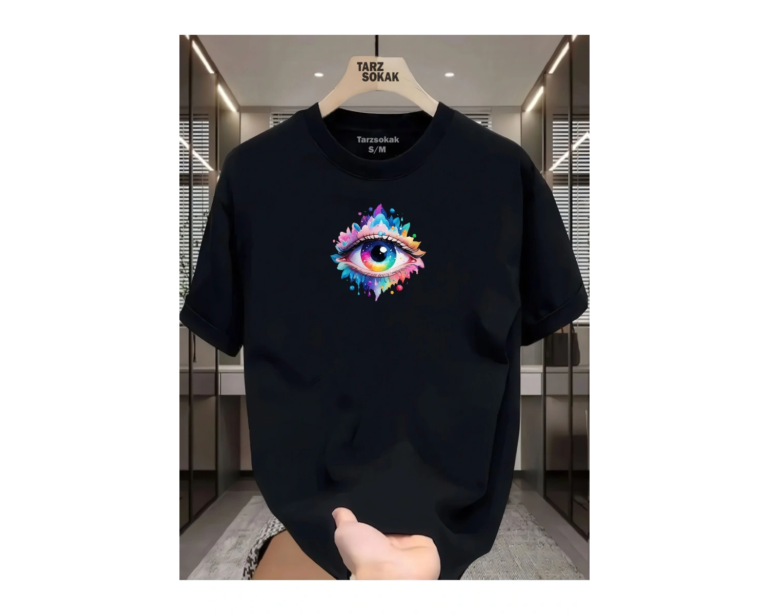 UNİSEX Kod 12 Eyelash Desen T-shirt